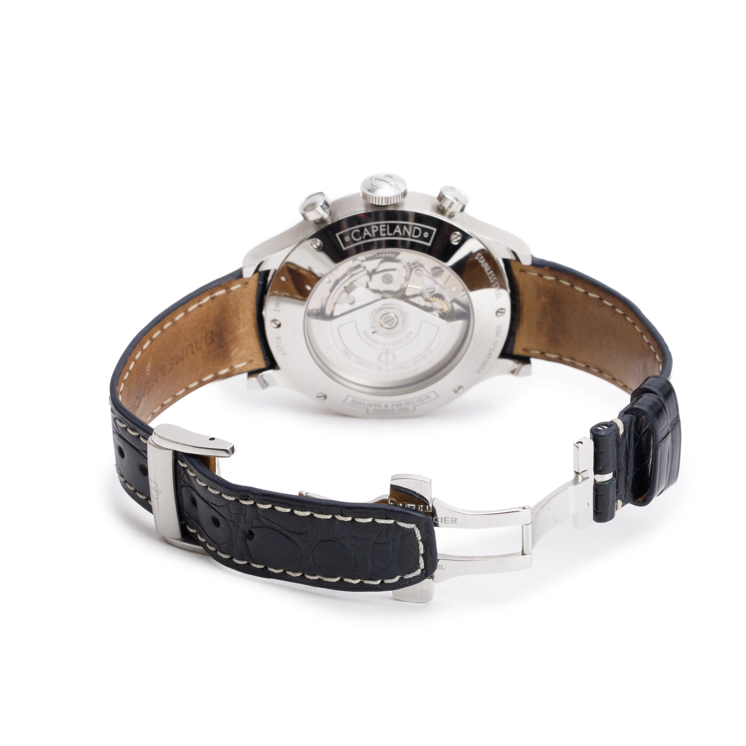 Baume & Mercier Stainless Steel Capeland 44 MM Automatic Chronograph Watch Silver Dial M0A10063 w/ Box & Papers