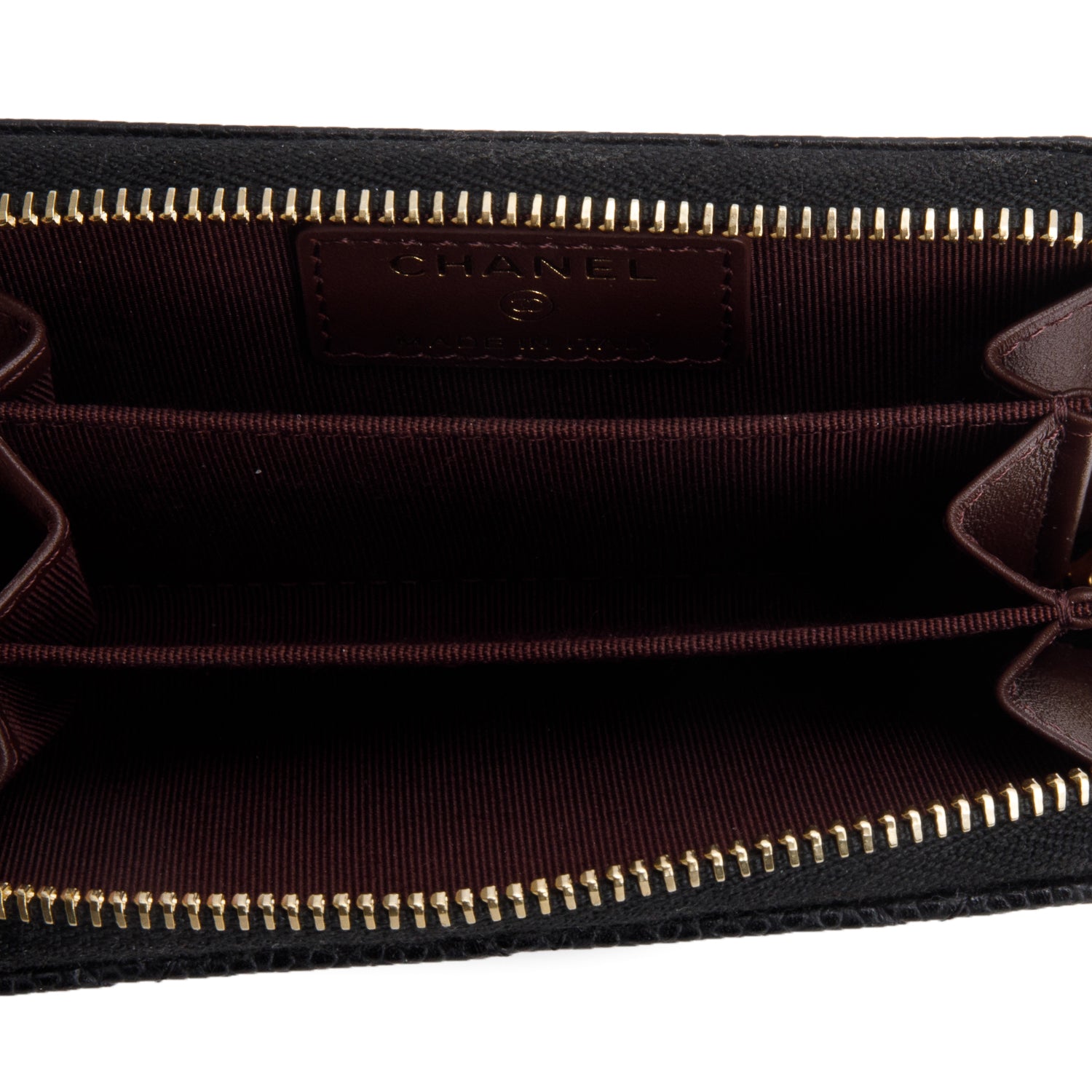 Chanel 2021 Black Caviar Leather Classic Zipped Coin Purse w/ Box & Receipt