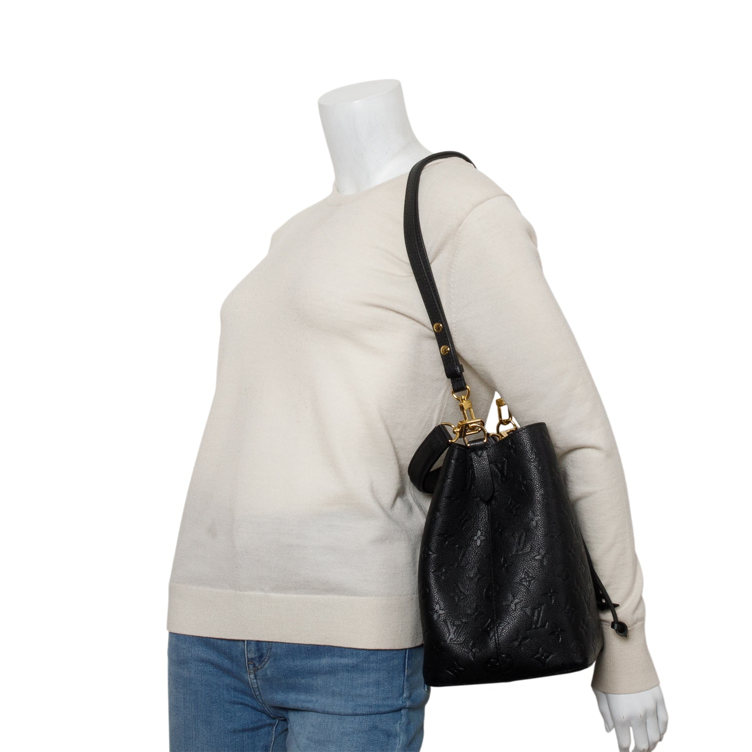 Louis Vuitton Black Monogram Empreinte Neonoe MM w/ Box & Straps