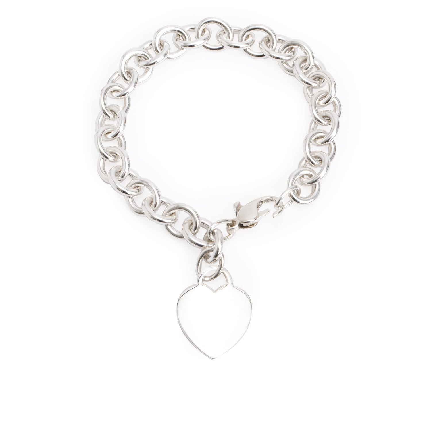 Tiffany & Co. Sterling Silver Heart Tag Charm Bracelet
