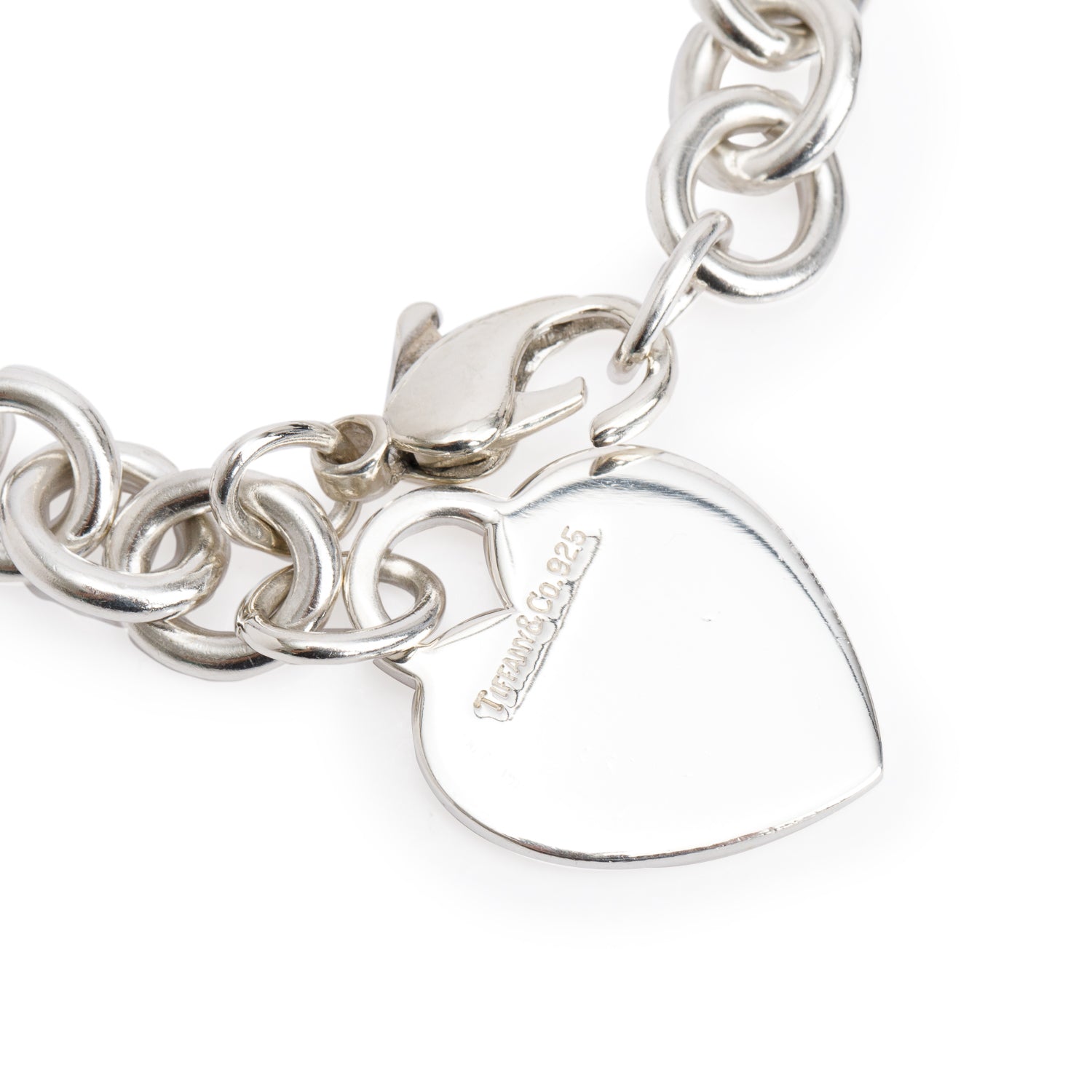 Tiffany & Co. Sterling Silver Heart Tag Charm Bracelet