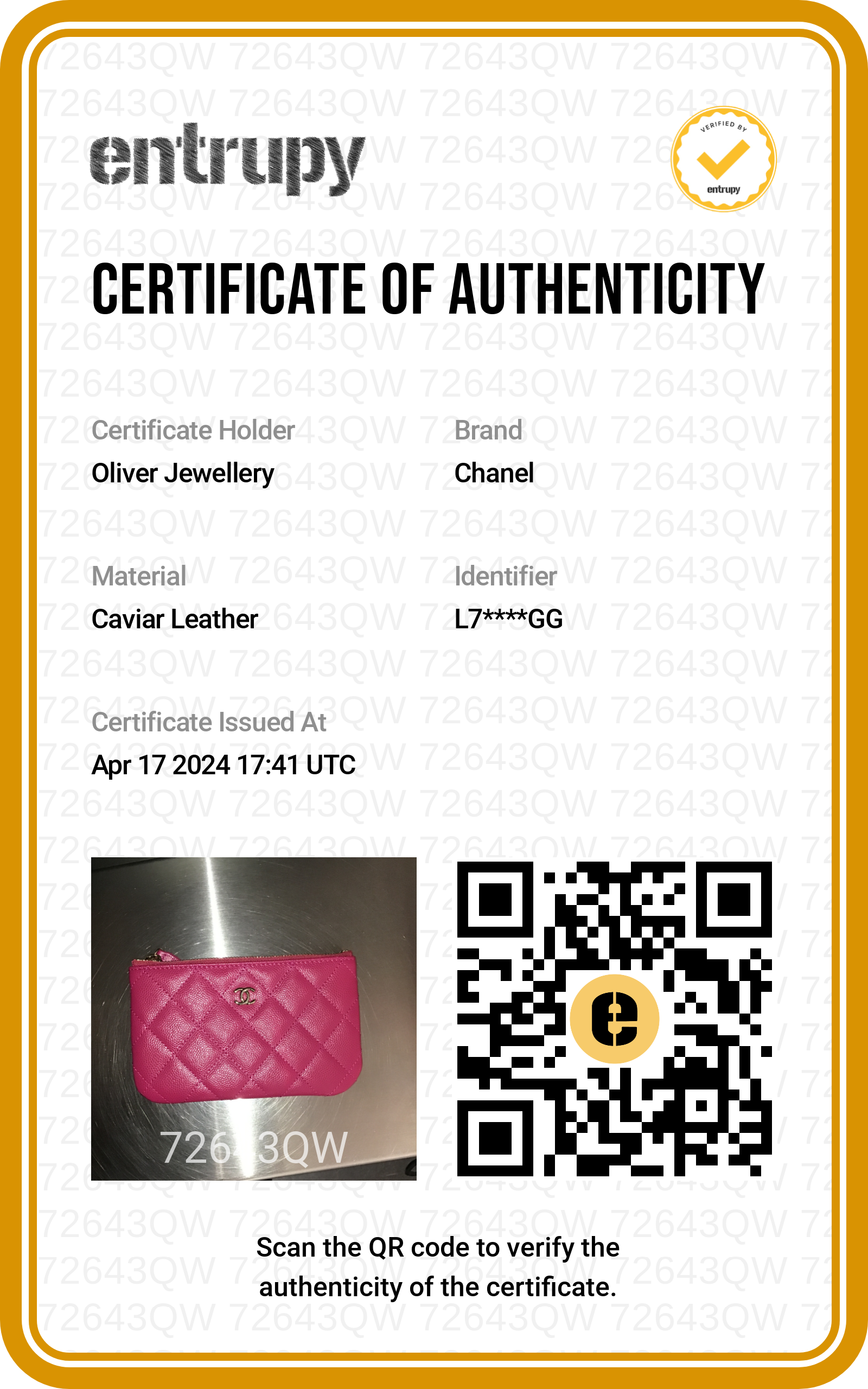 Chanel 2022 Pink Caviar Classic Mini O-Case Pouch w/ Box & Receipt