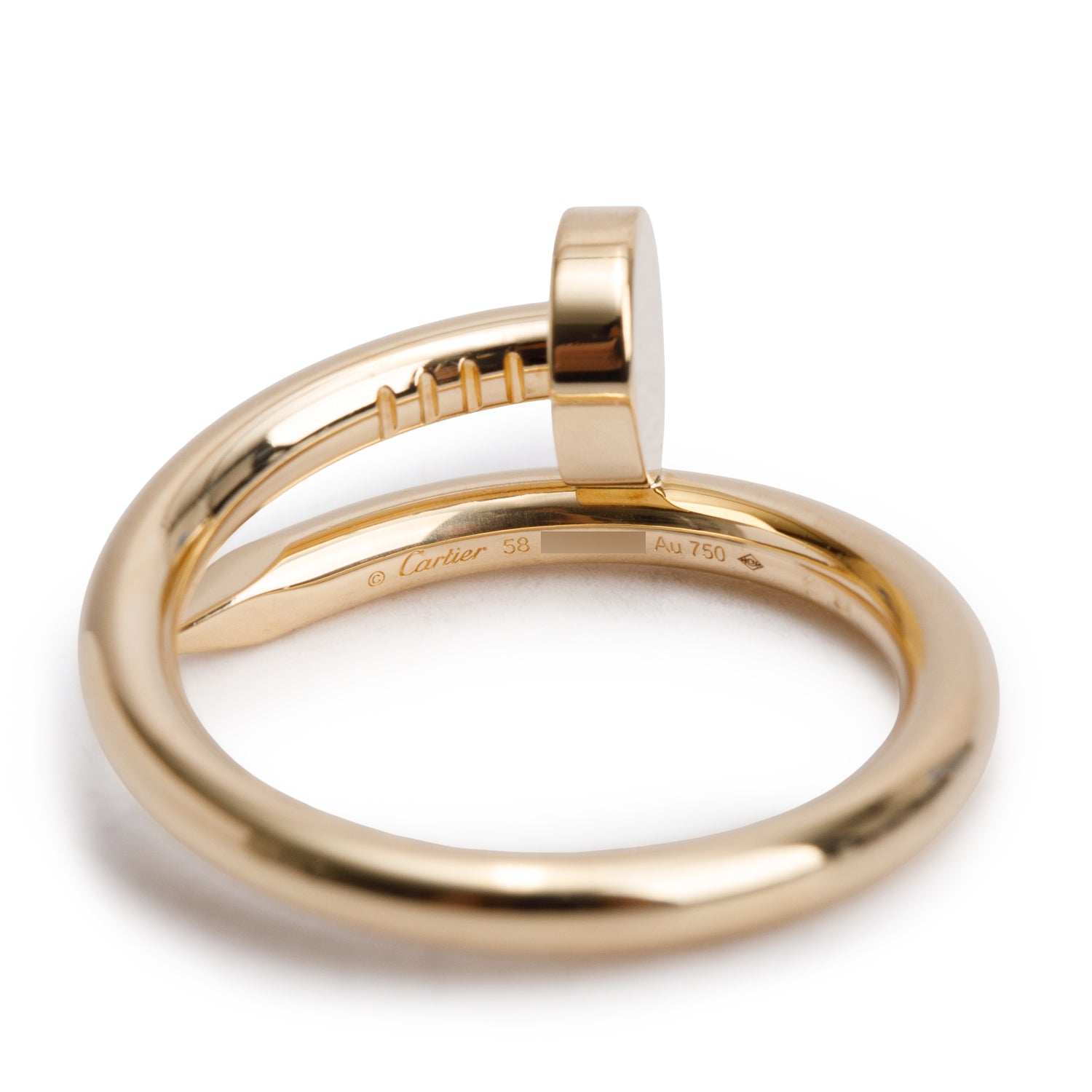 Cartier 18k Yellow Gold Juste Un Clou Ring, Classic Model, Size 58 8.25 w/ Box