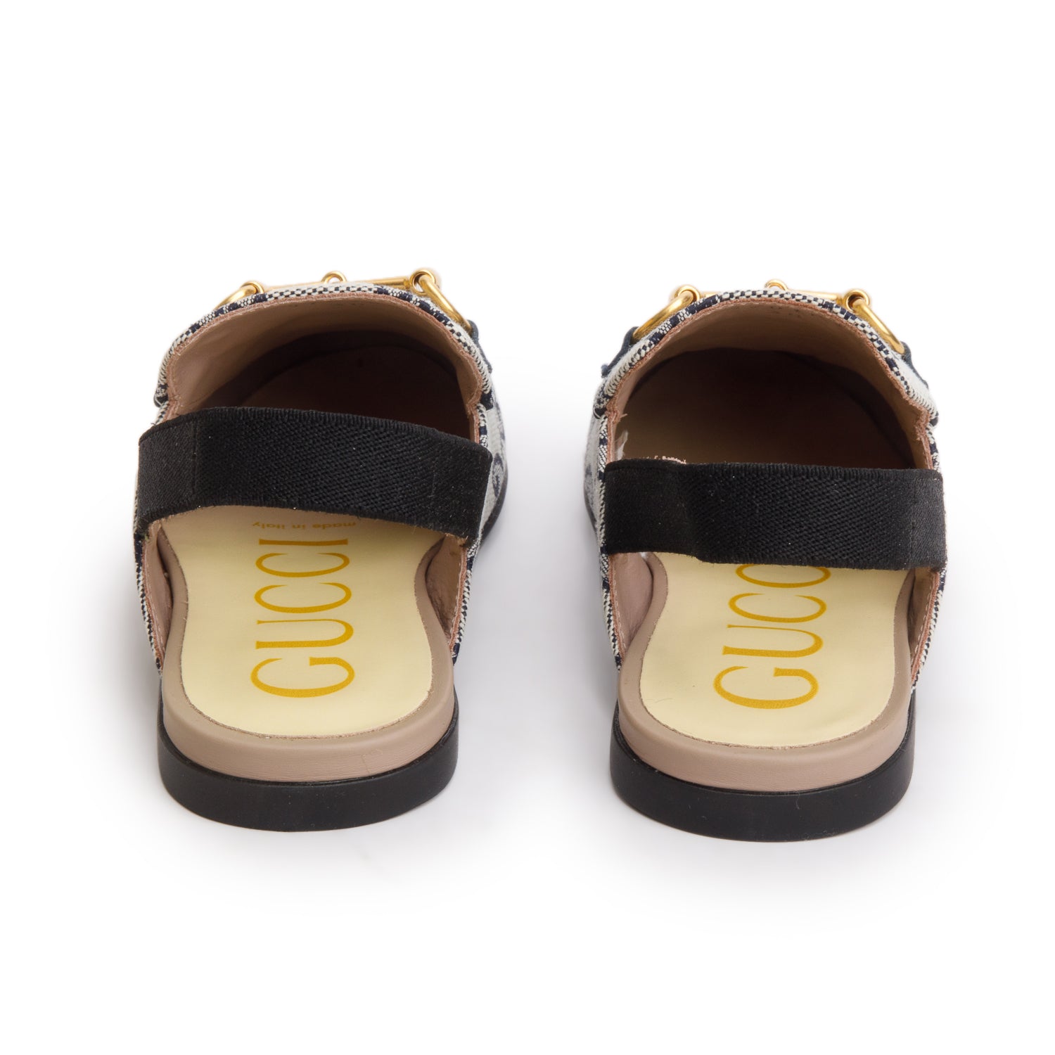 Gucci Blue Monogram Horsebit Princetown Mules, Kids Size 30 w/ Box