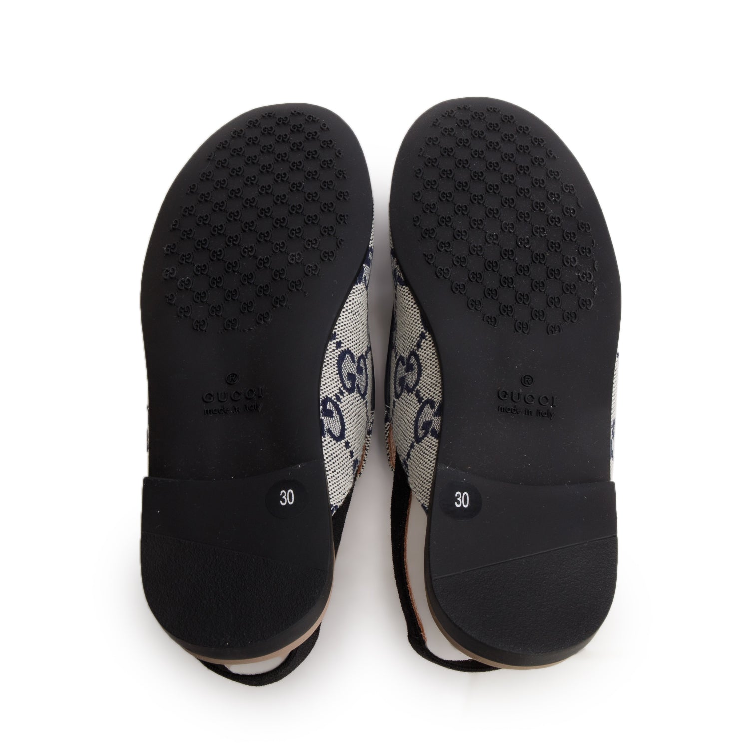 Gucci Blue Monogram Horsebit Princetown Mules, Kids Size 30 w/ Box