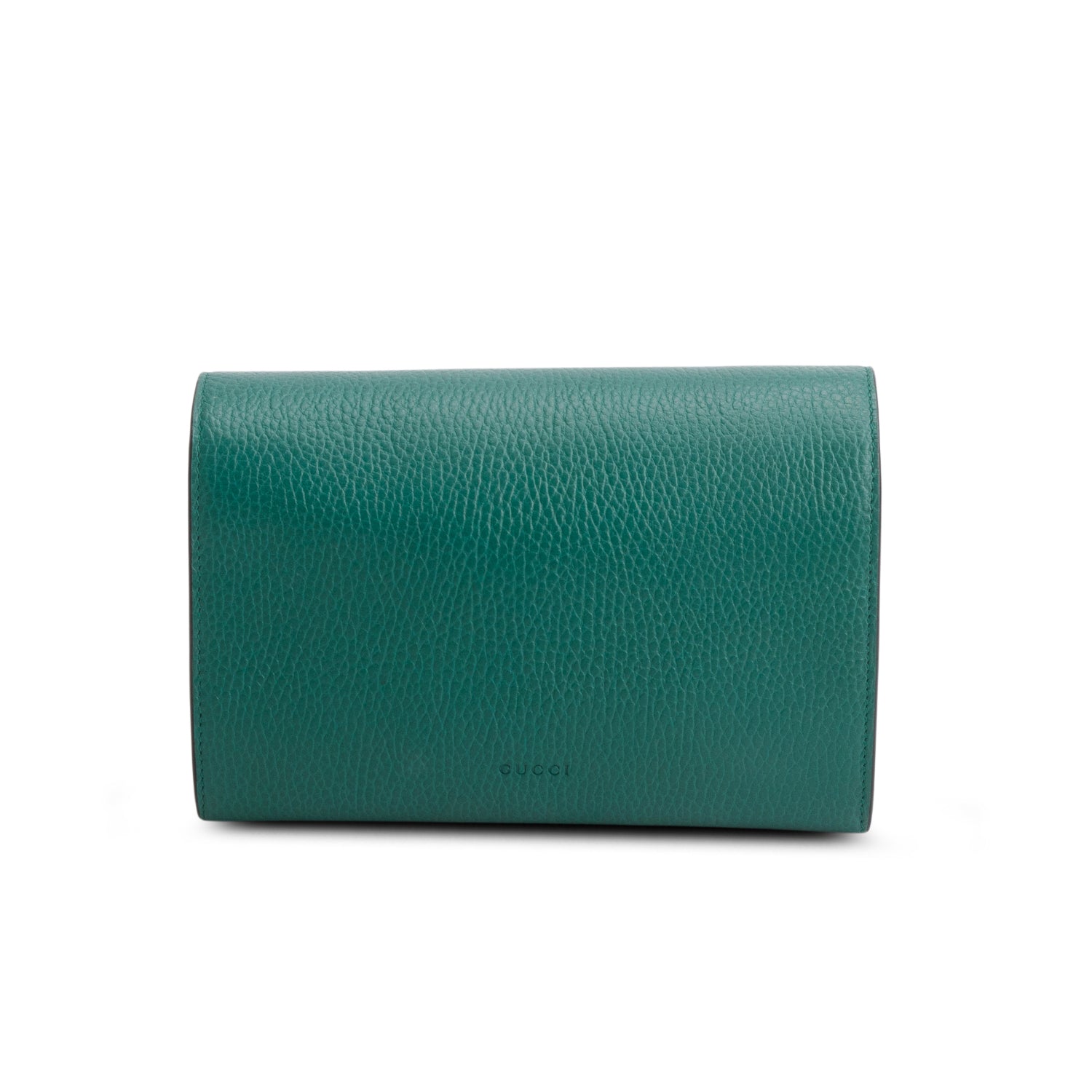Gucci Green Calfskin Crystals Mini Dionysus Chain Wallet w/ Box