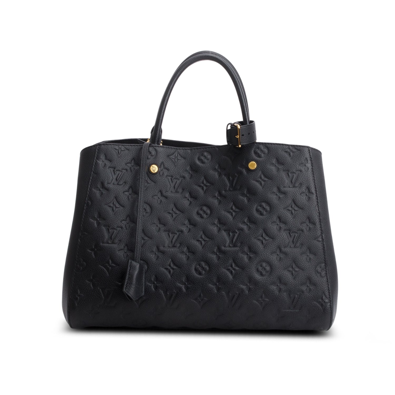 Louis Vuitton Black Monogram Empreinte Leather Montaigne GM w/ Strap