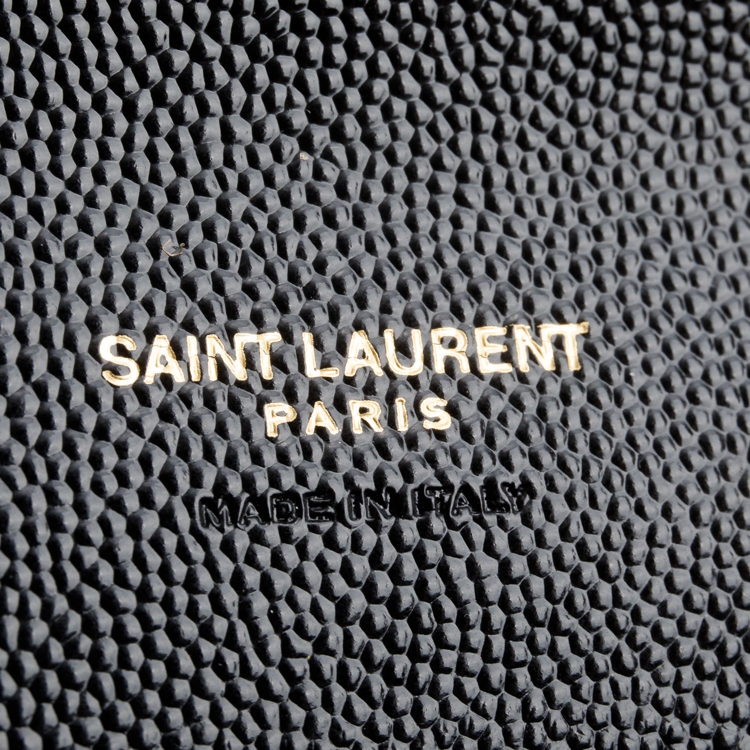 Saint Laurent 2024 Black Grain de Poudre Matelasse Leather Cassandre Flap Wristlet Pouch w/ Box