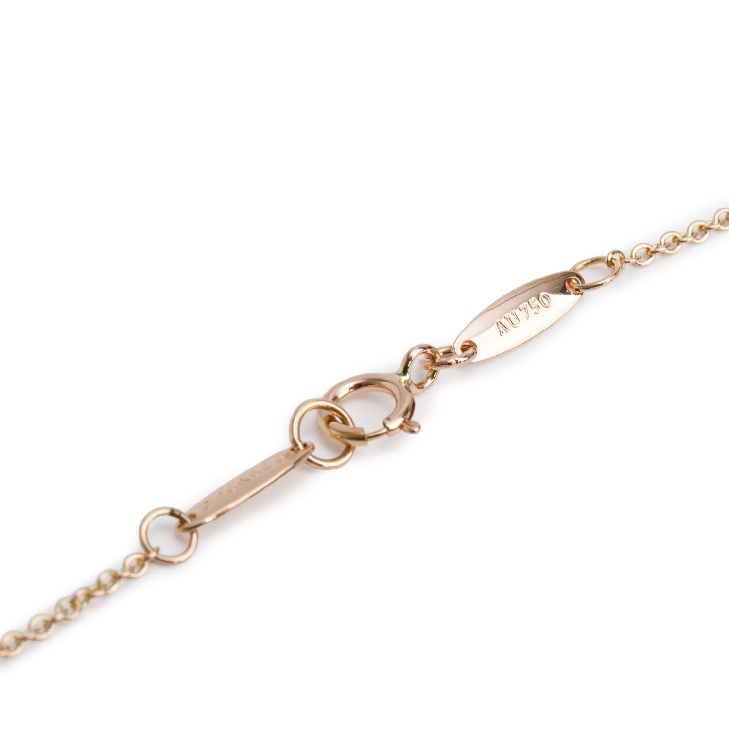 Tiffany & Co. Elsa Peretti 18k Rose Gold 0.07 ct. Pear-Shaped Diamonds By The Yard Pendant Necklace w/ Box
