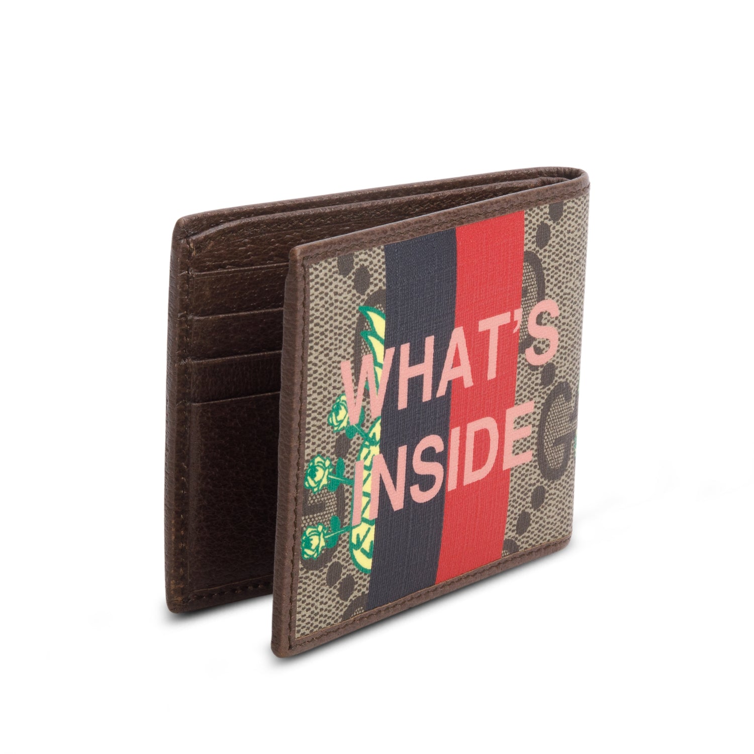Gucci Multicolor Jumbo GG Supreme Monogram Calfskin Pineapple What's Inside Retro Interlocking G Wallet w/ Box