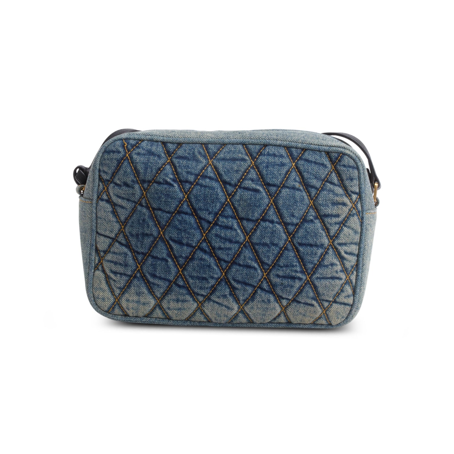 Saint Laurent Blue Denim Matelasse Quilted Summer Embroidered Classic Monogram Camera Bag