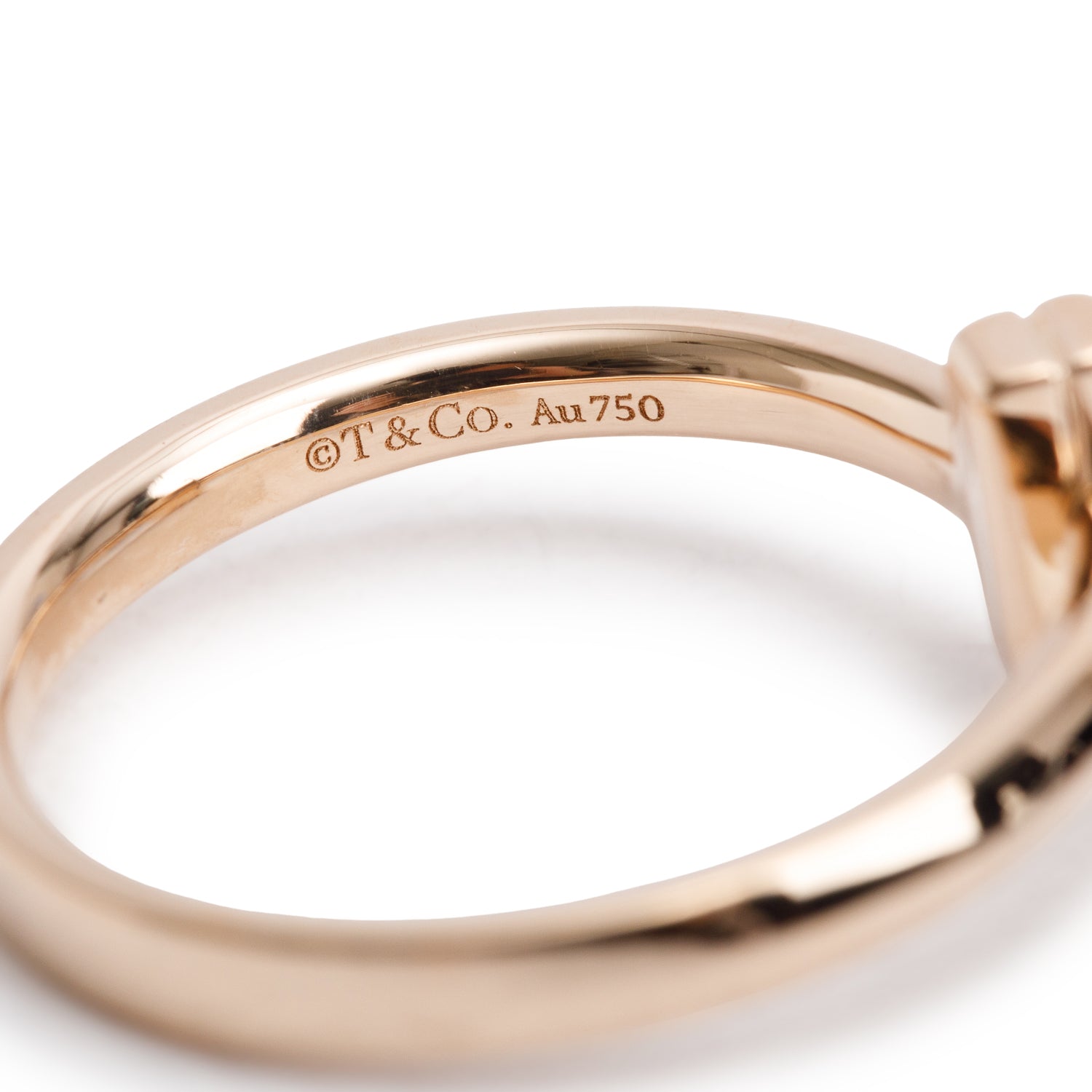 Tiffany & Co. 18k Rose Gold T1 Ring, Size 7 w/ Box