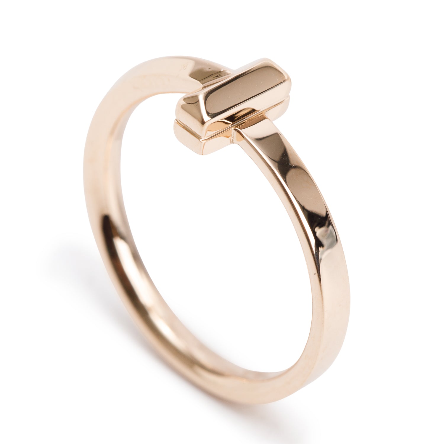 Tiffany & Co. 18k Rose Gold T1 Ring, Size 7 w/ Box