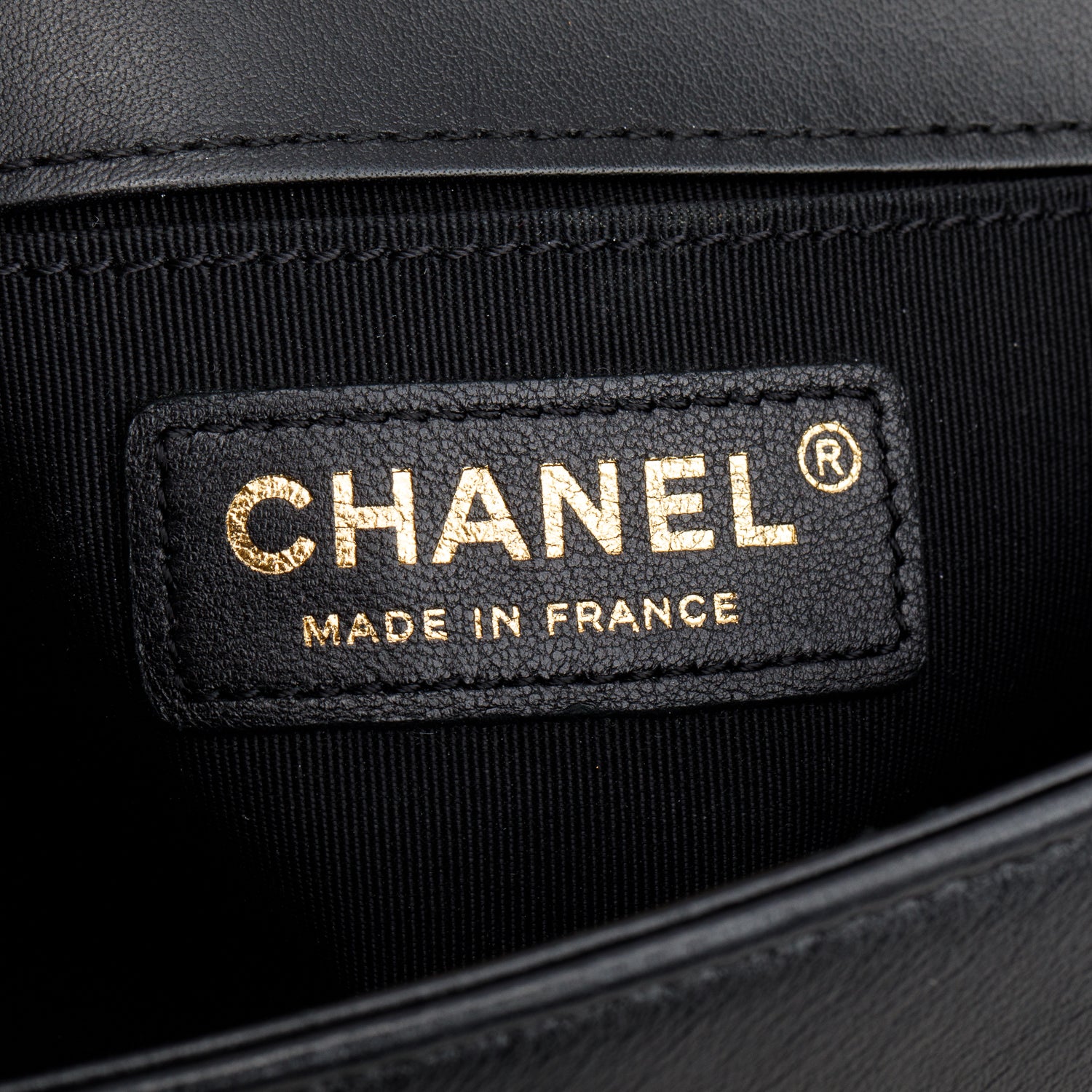 Chanel Black Lambskin Chevron Small Boy Bag w/ Box