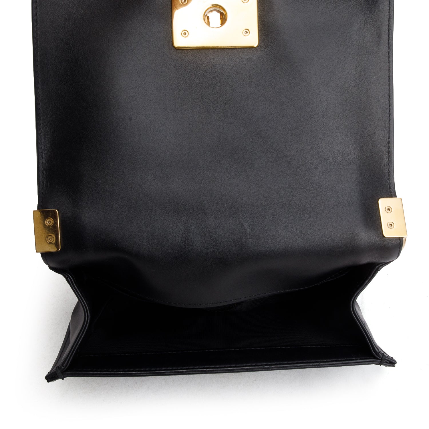 Chanel Black Lambskin Chevron Small Boy Bag w/ Box