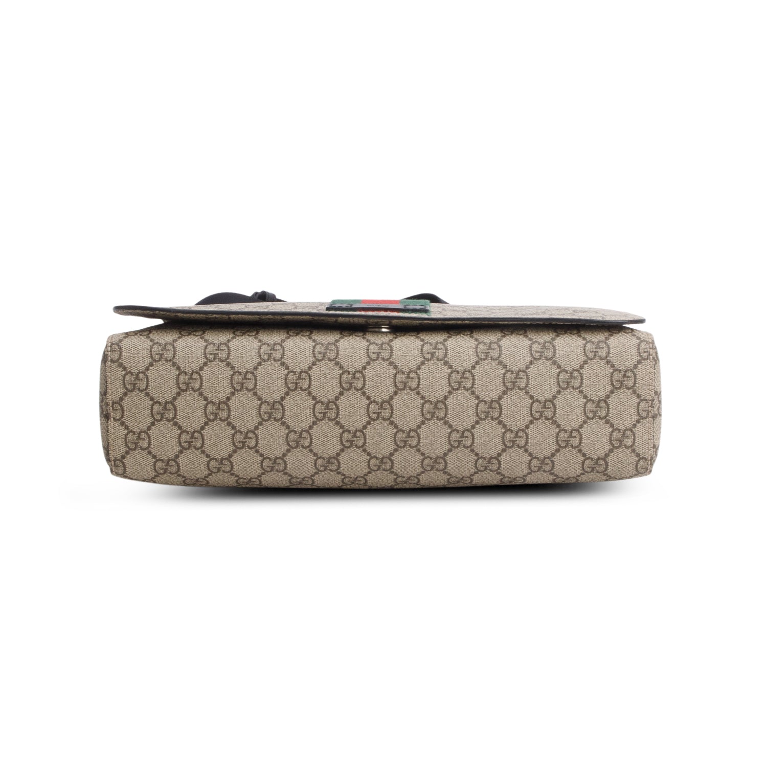 Gucci GG Supreme Monogram Web Flap Messenger Bag