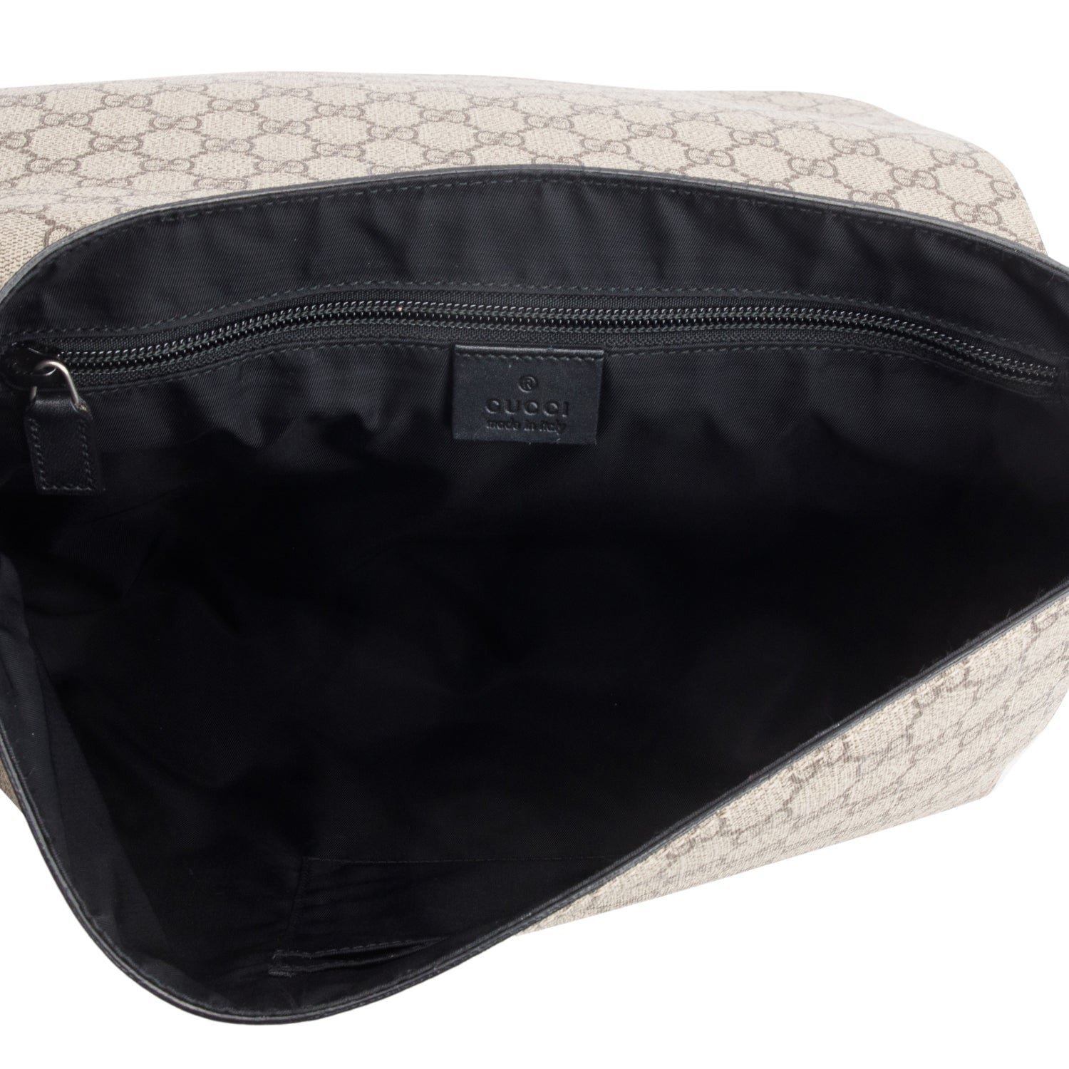 Gucci GG Supreme Monogram Web Flap Messenger Bag
