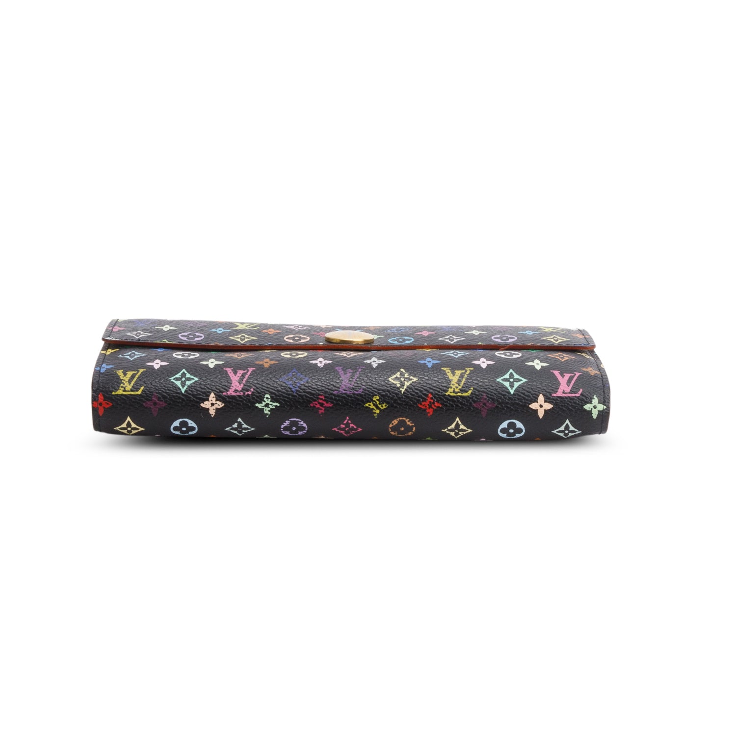 Louis Vuitton Black Monogram Multicolor Sarah Wallet w/ Box