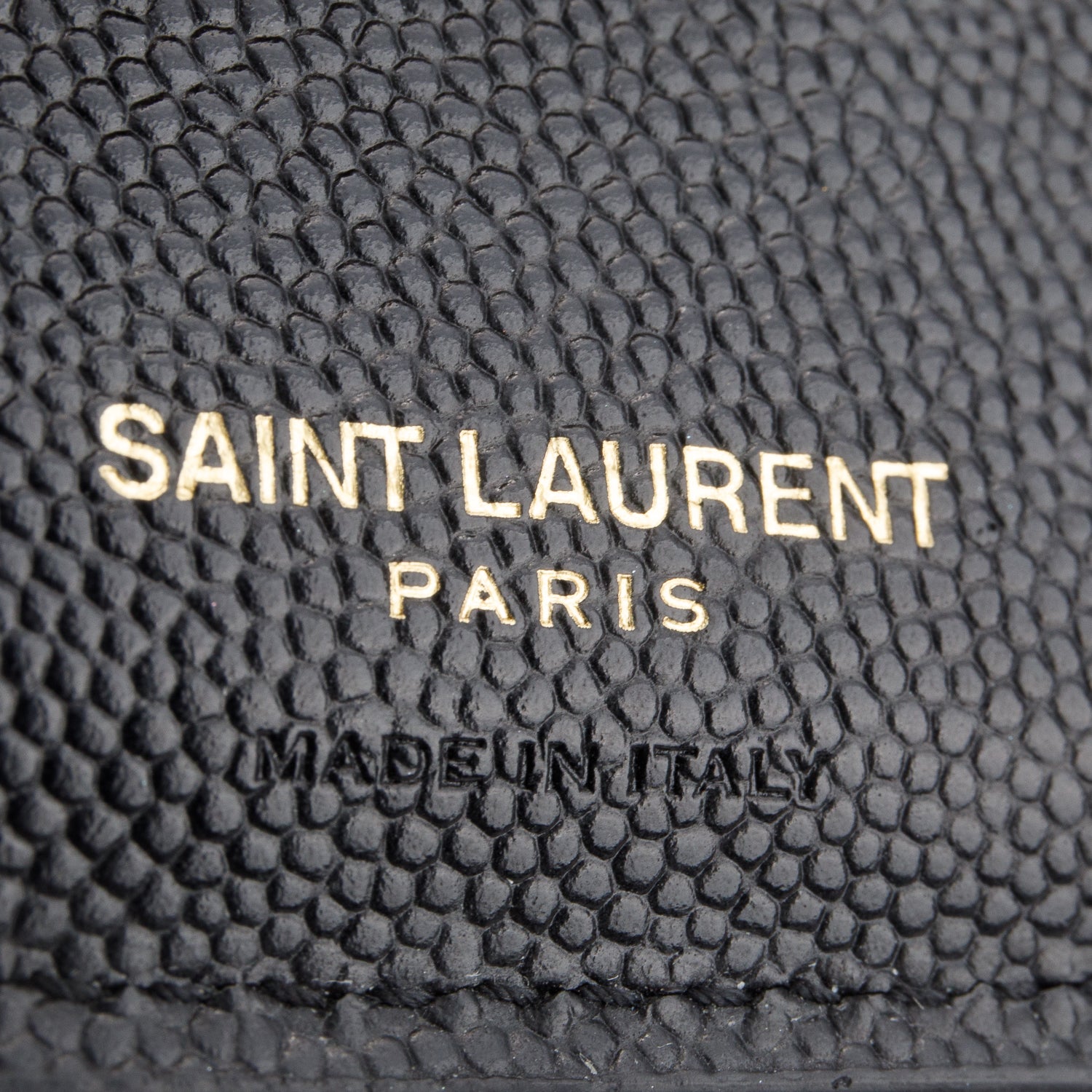 Saint Laurent 2020 Black Grain de Poudre Cassandre Matelasse Fragments Bi-Fold Wallet w/ Box