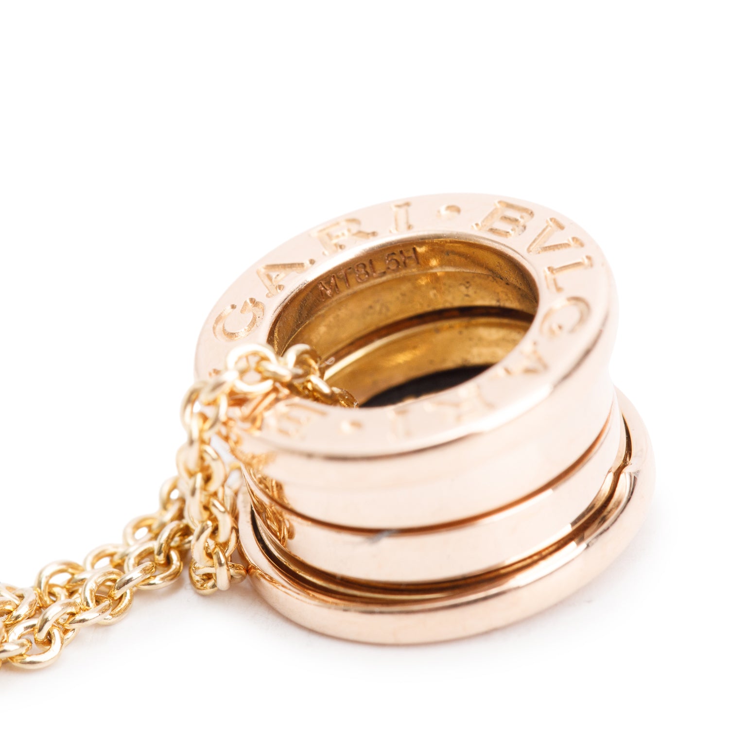 BVLGARI 18k Rose Gold B.Zero1 Pendant Necklace