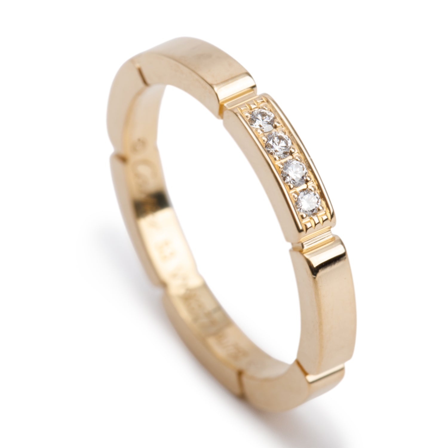 Cartier 2023 18k Yellow Gold Diamond Maillon Panthere 2.5 MM Wedding Band, Size 53 6.5 w/ Box & Certificate