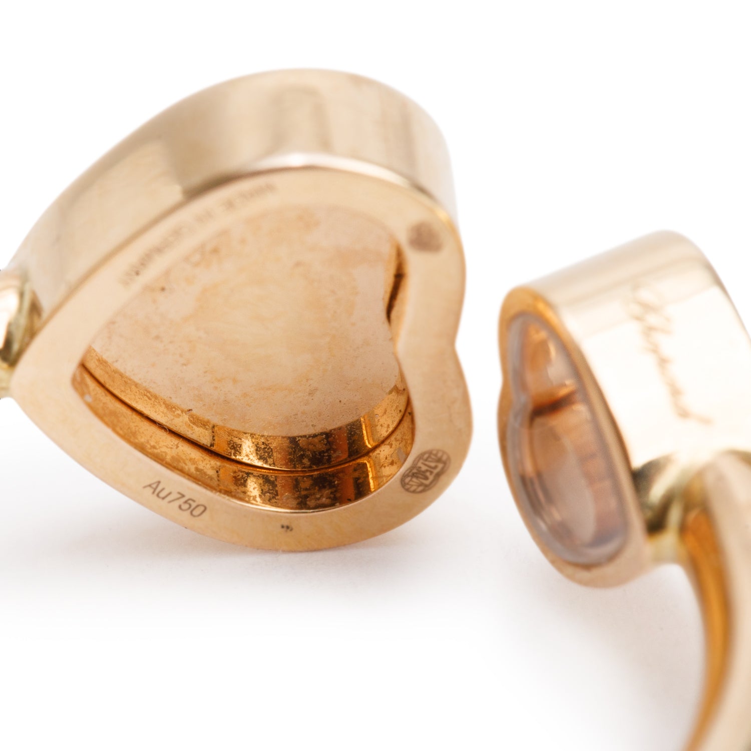 Chopard 18k Rose Gold Happy Diamonds Heart Cocktail Ring, Size 6.5 w/ Box