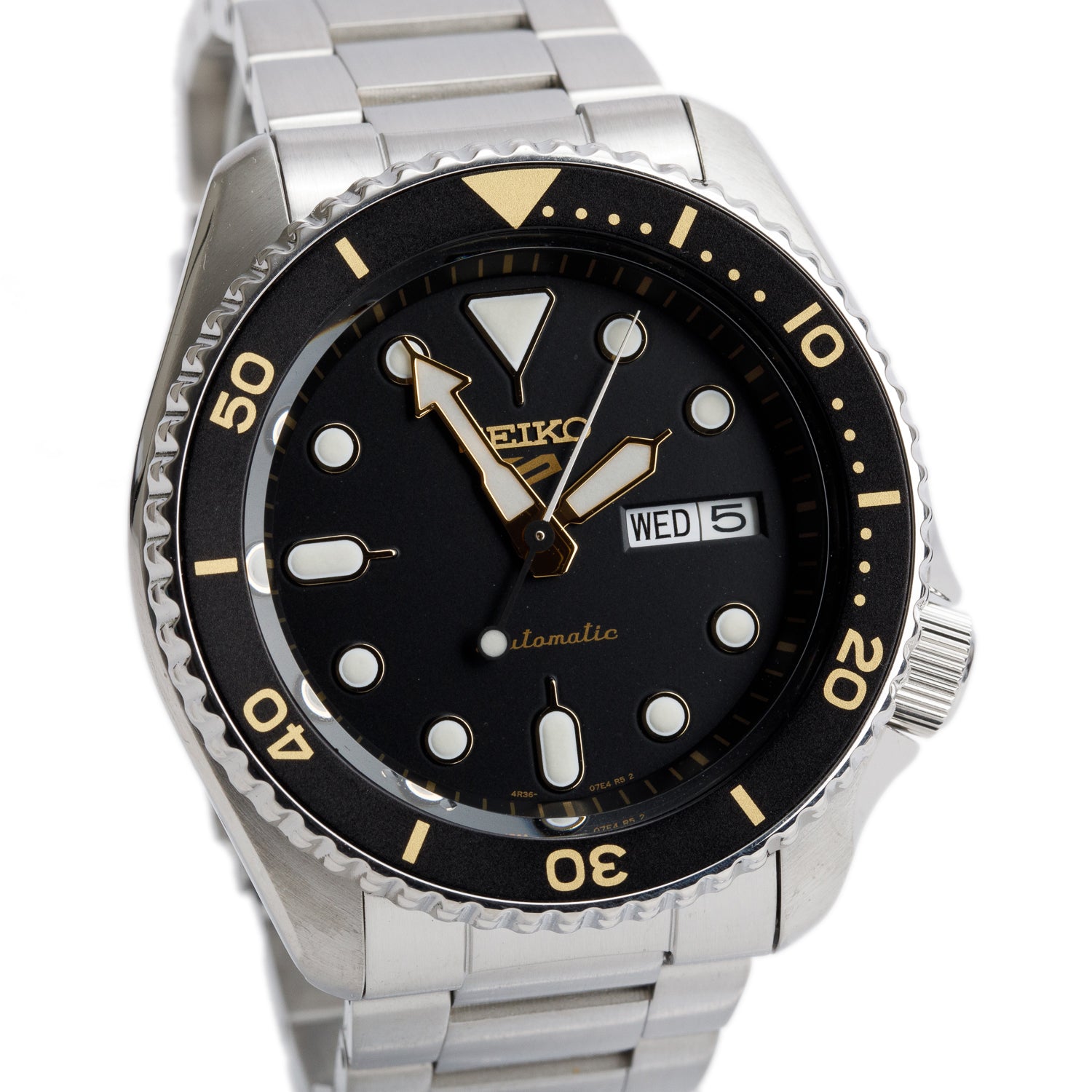 Seiko 2025 Stainless Steel 5 Sports 42.5 MM Automatic Watch Black Dial SRPD57K1F w/ Box & Papers