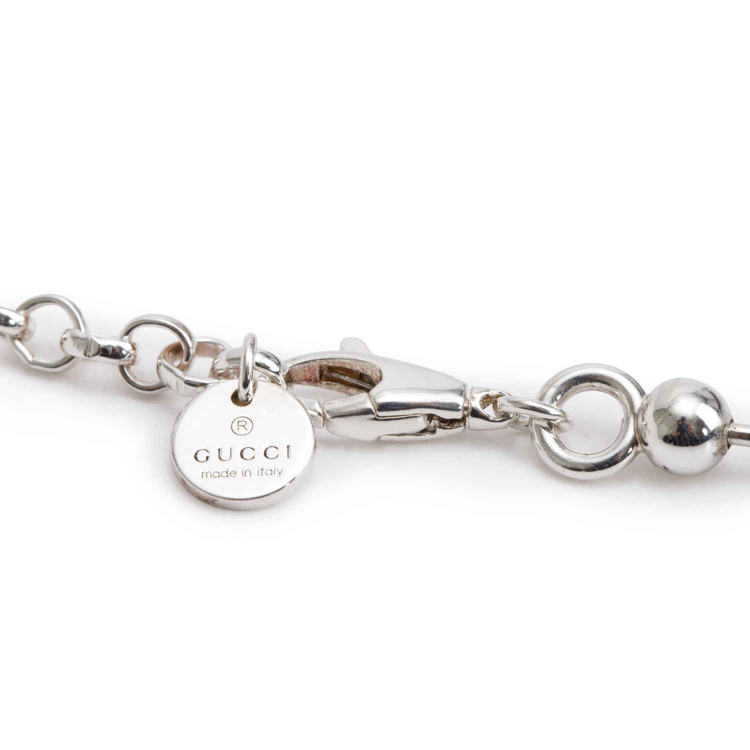 Gucci Sterling Silver Interlocking G Pendant Necklace w/ Box