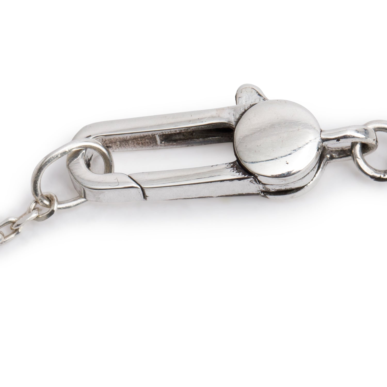 Gucci Sterling Silver Trademark Heart Bracelet, Size 16