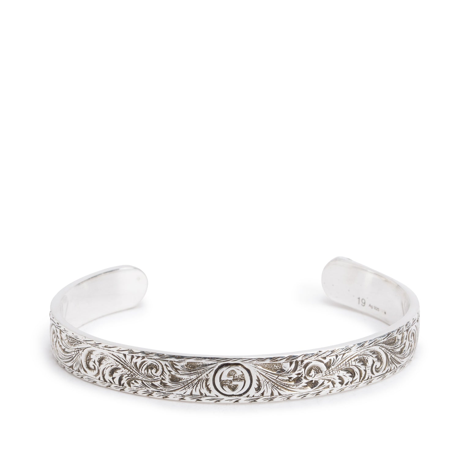 Gucci Sterling Silver Feline Head Cuff Bracelet w/ Box