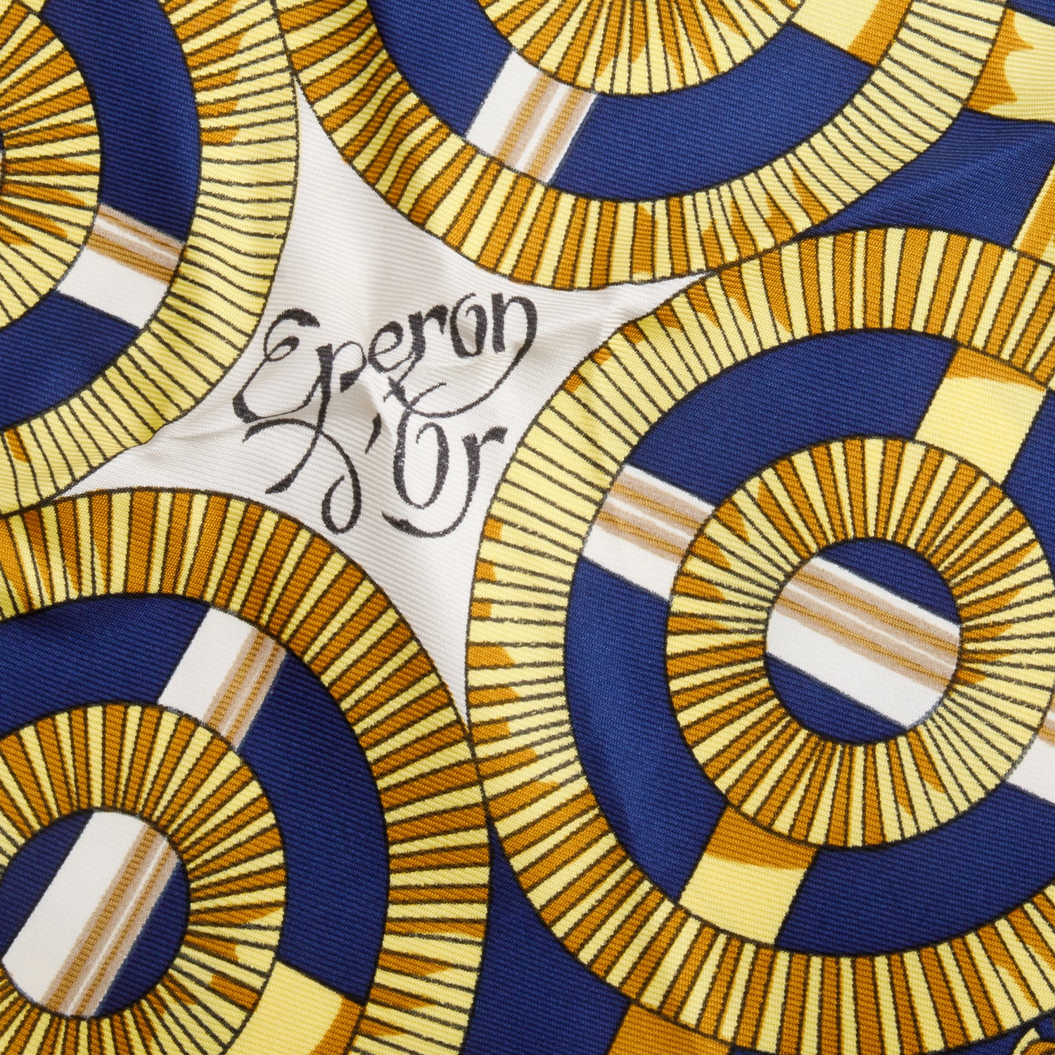 Hermes Blue & White 'Eperon D'or' Silk Scarf 90 w/ Box