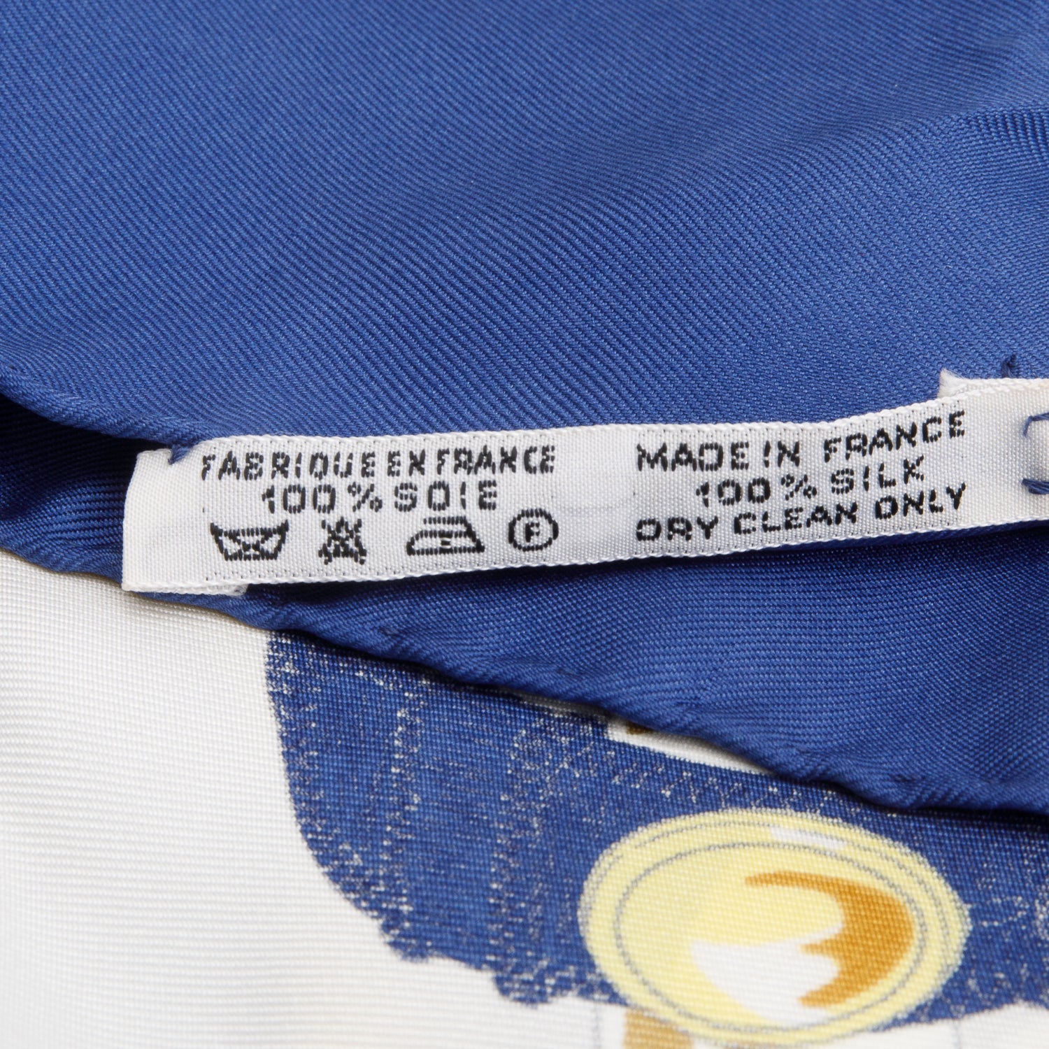 Hermes Blue & White 'Eperon D'or' Silk Scarf 90 w/ Box