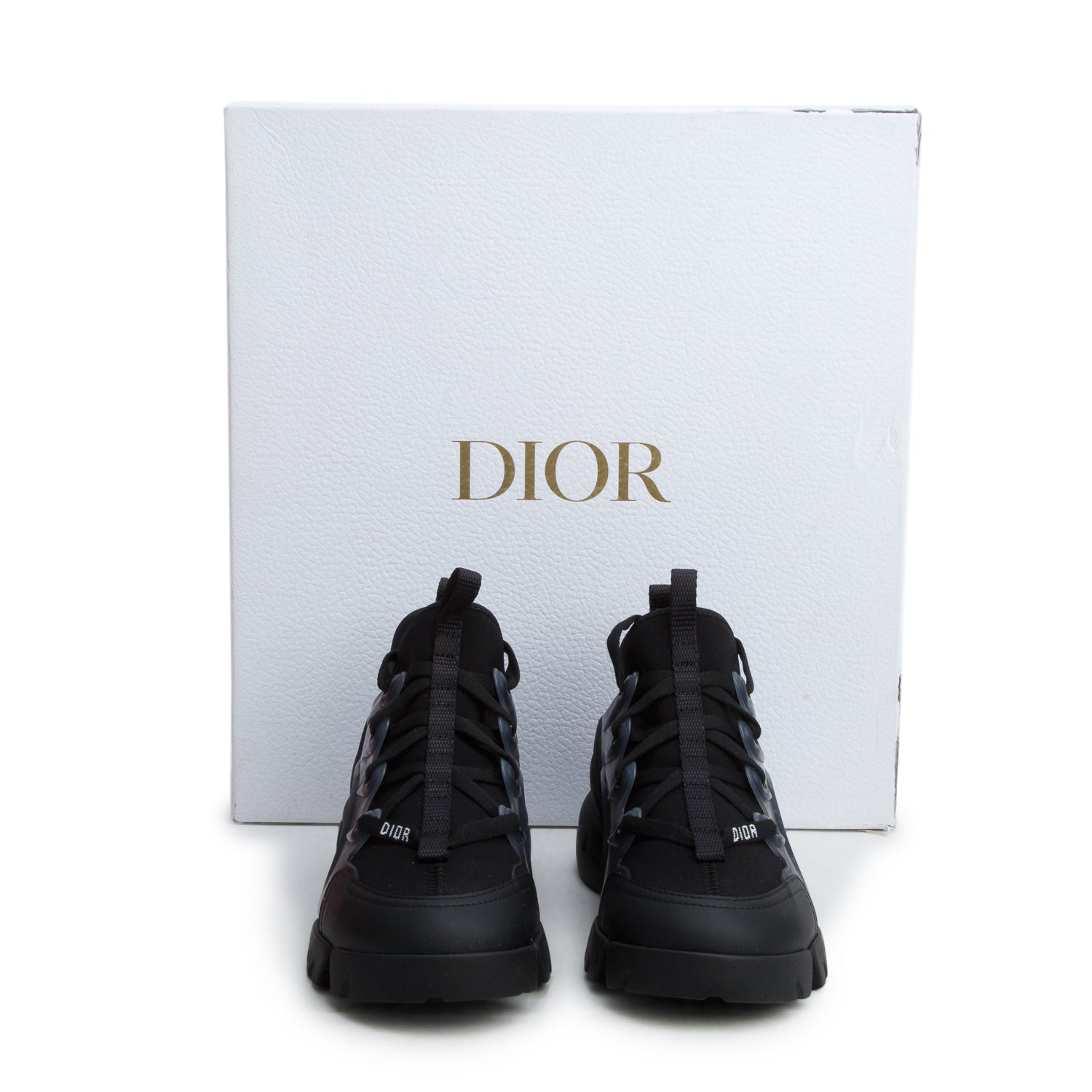 Christian Dior Black Neoprene Rubber D-Connect Sneakers, Women's Size 34.5 w/ Box