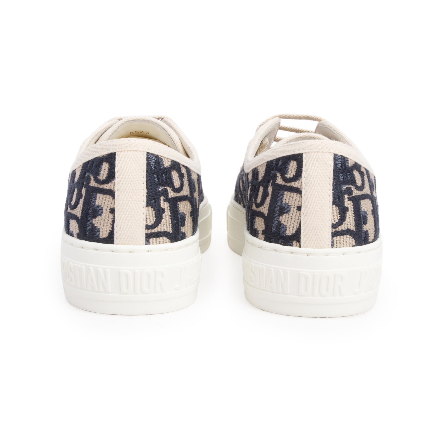 Christian Dior 2023 Deep Blue Oblique Embroidered Cotton Walk'n'Dior Sneakers, Women's Size 35 w/ Box