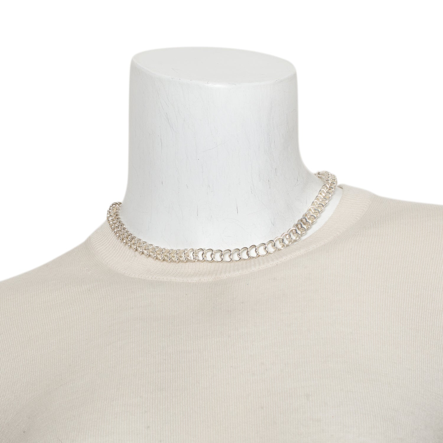 Tiffany & Co. Vintage Sterling Silver Heart Link Necklace