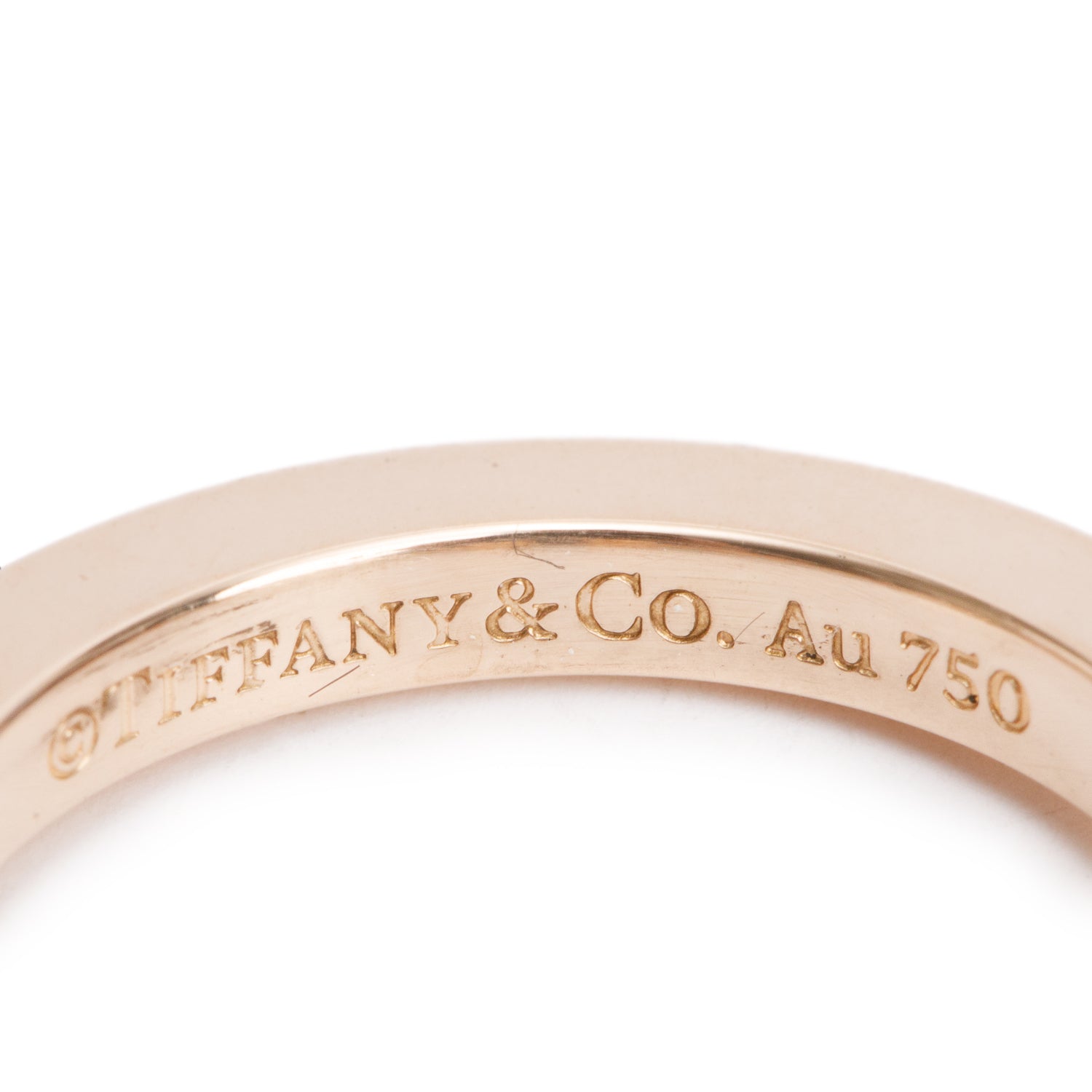 Tiffany & Co. 18k Rose Gold T Square Ring, Size 7.5 w/ Box