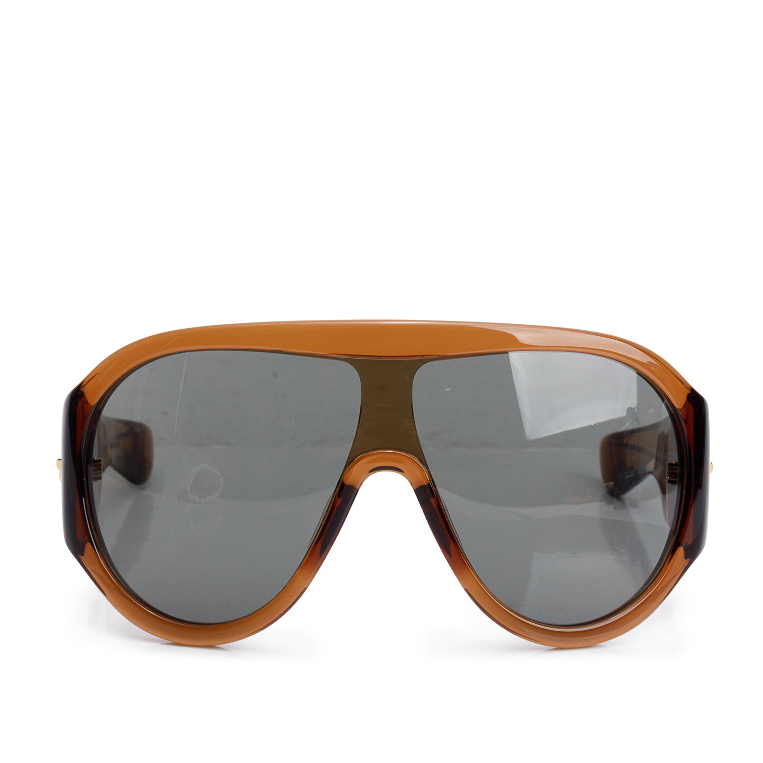 Bottega Veneta BV1345S Brown Acetate Oversized Aviator Sunglasses w/ Pouch & Authenticity Card