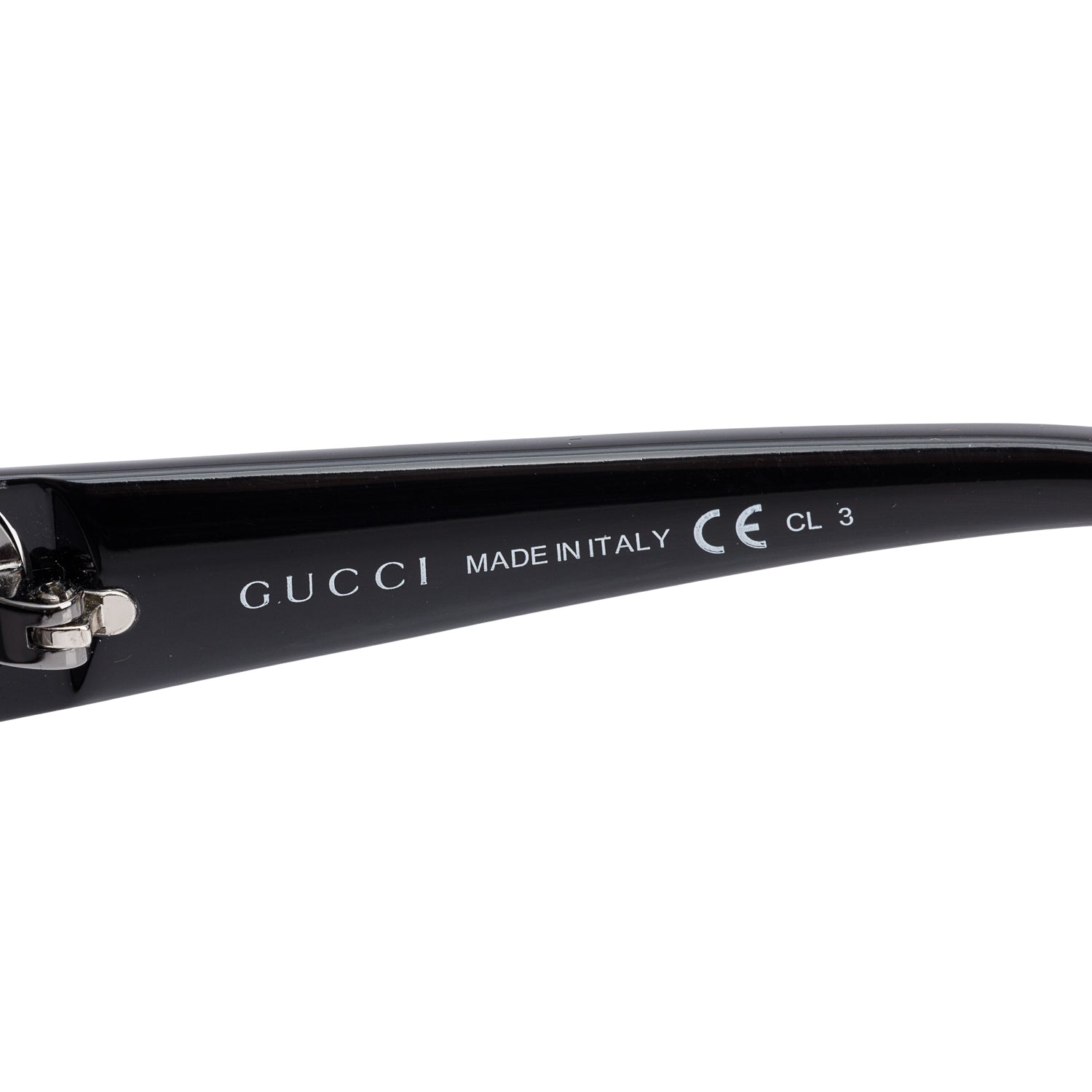 Gucci GG3548/S Black Acetate Oval Oversized Rhinestone Heart Logo Sunglasses w/ Box & Case