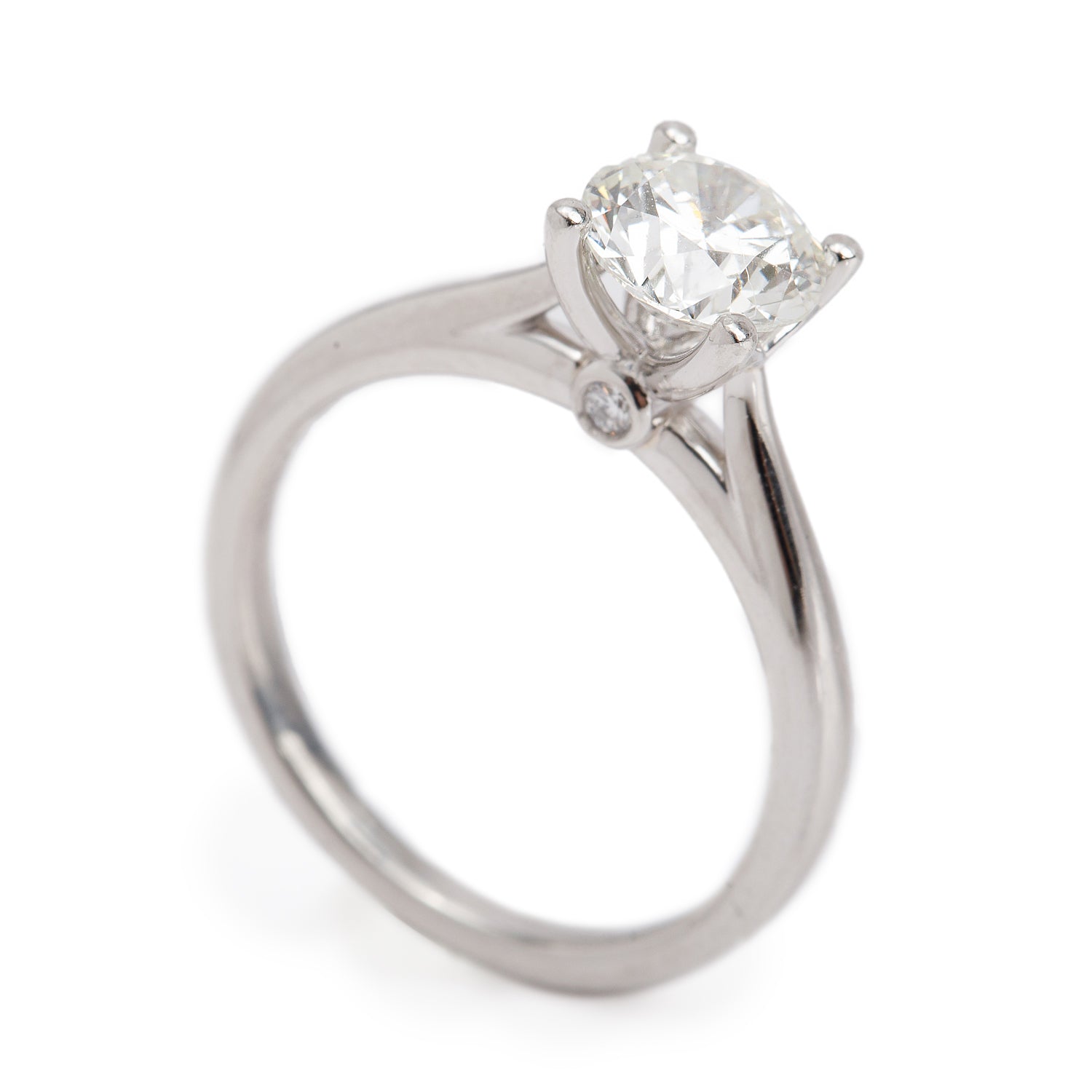 Birks Platinum 1.00 ct. Round Cut Diamond Engagement Ring, Size 4.75