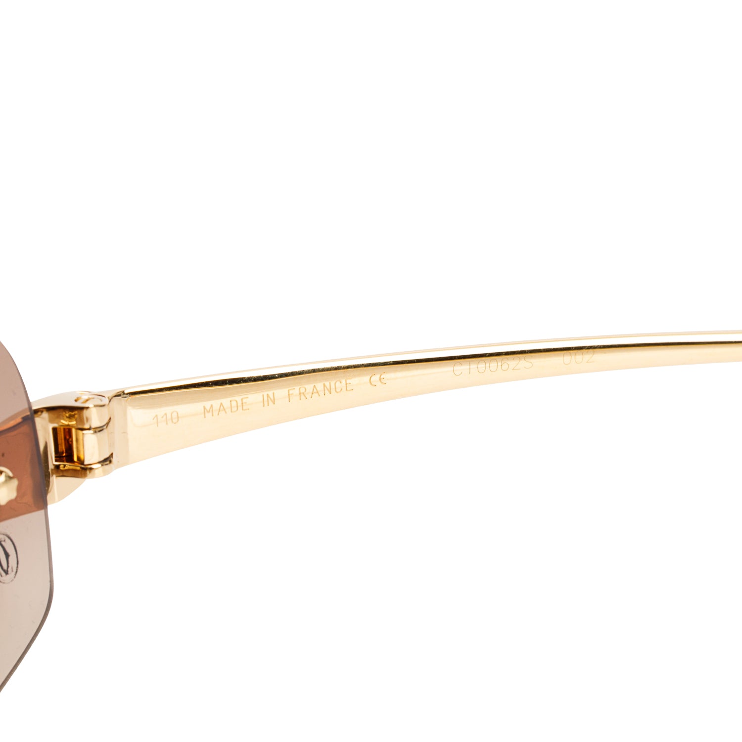 Cartier CT0062S Brown Rimless Gradient Panthere de Cartier Rectangle Sunglasses w/ Box