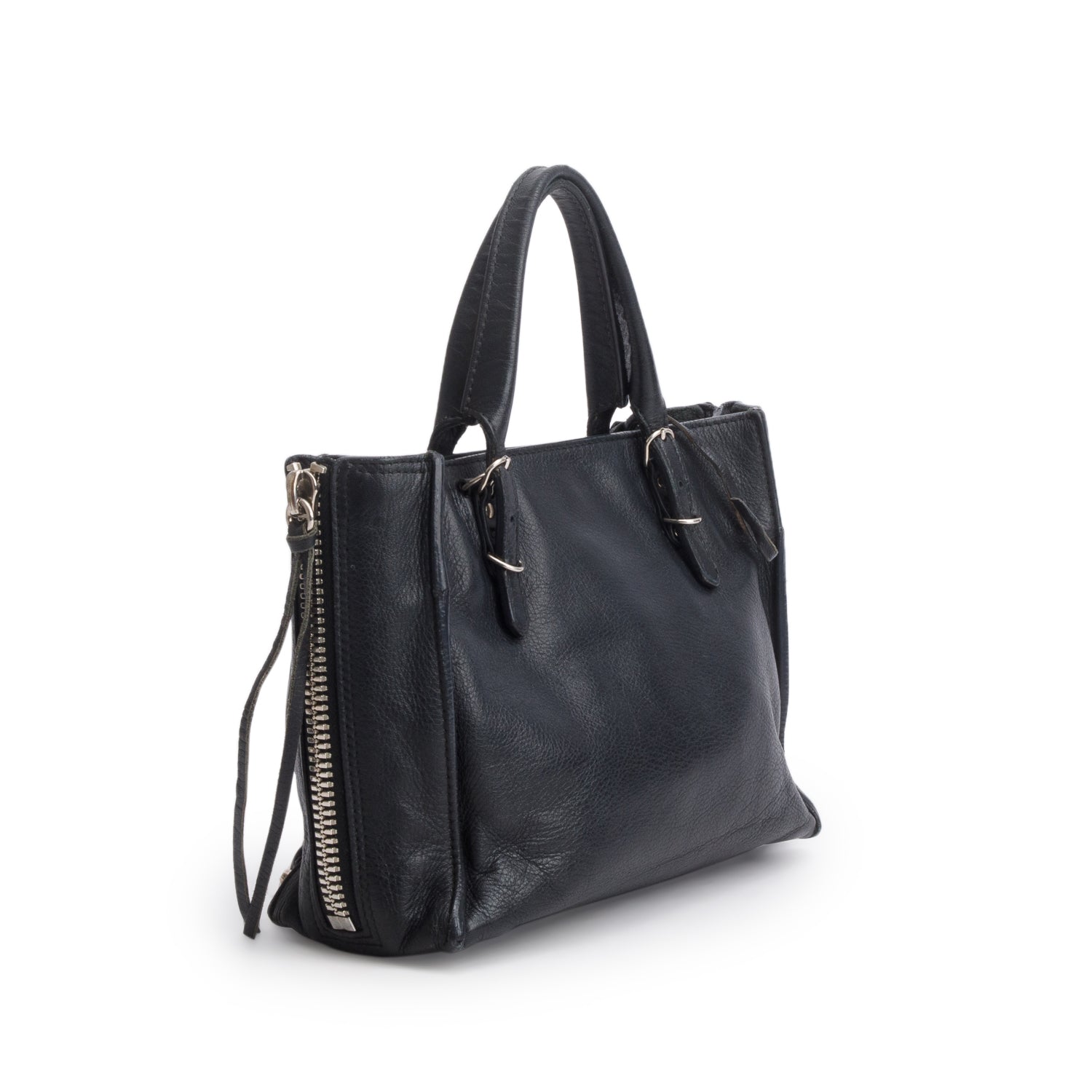 Balenciaga Black Calfskin Papier Mini A4 w/ Strap