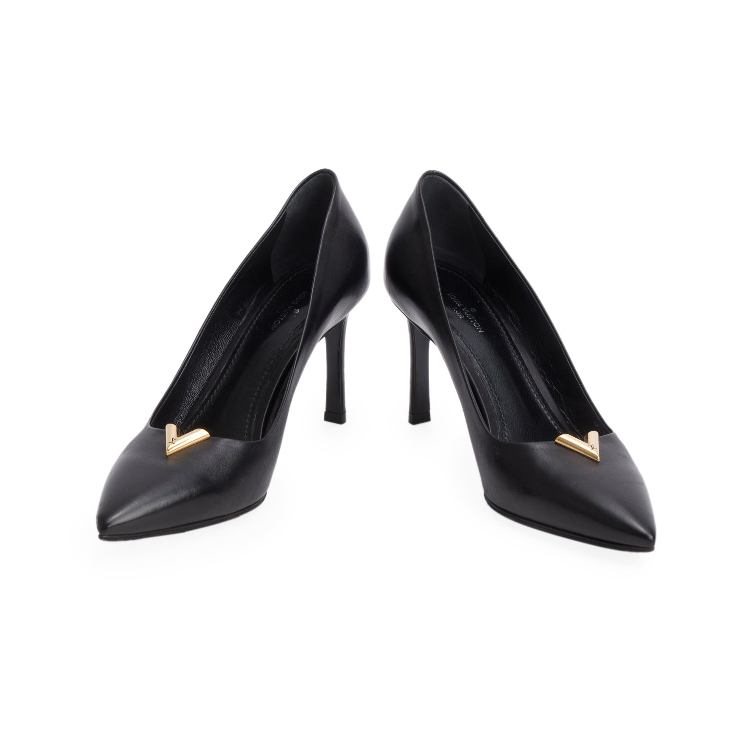 Louis Vuitton Black Leather Heartbreaker Pumps, Women's Size 37.5