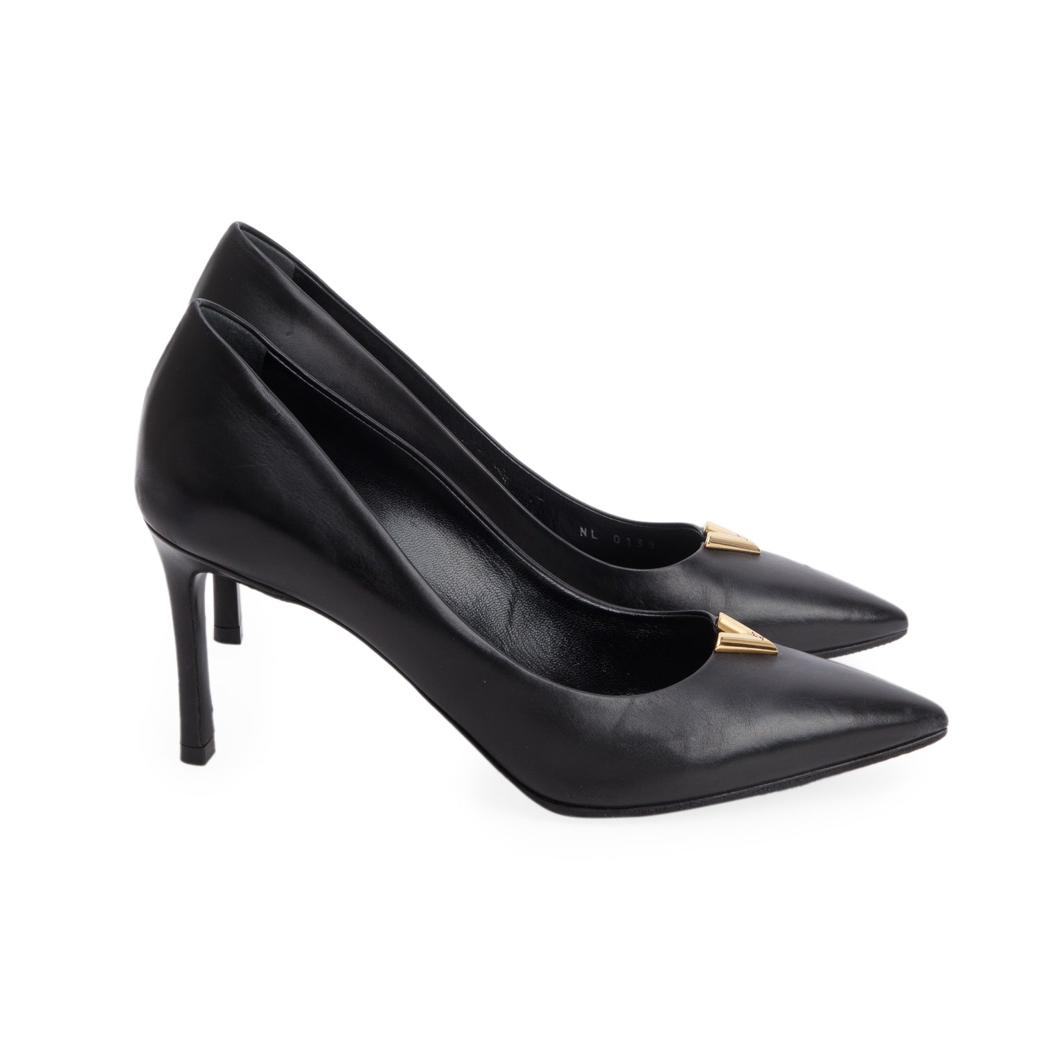 Louis Vuitton Black Leather Heartbreaker Pumps, Women's Size 37.5