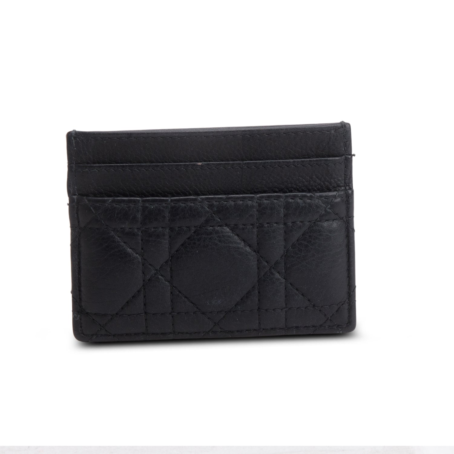 Christian Dior 2024 Black Supple Cannage Leather Caro Freesia Card Holder