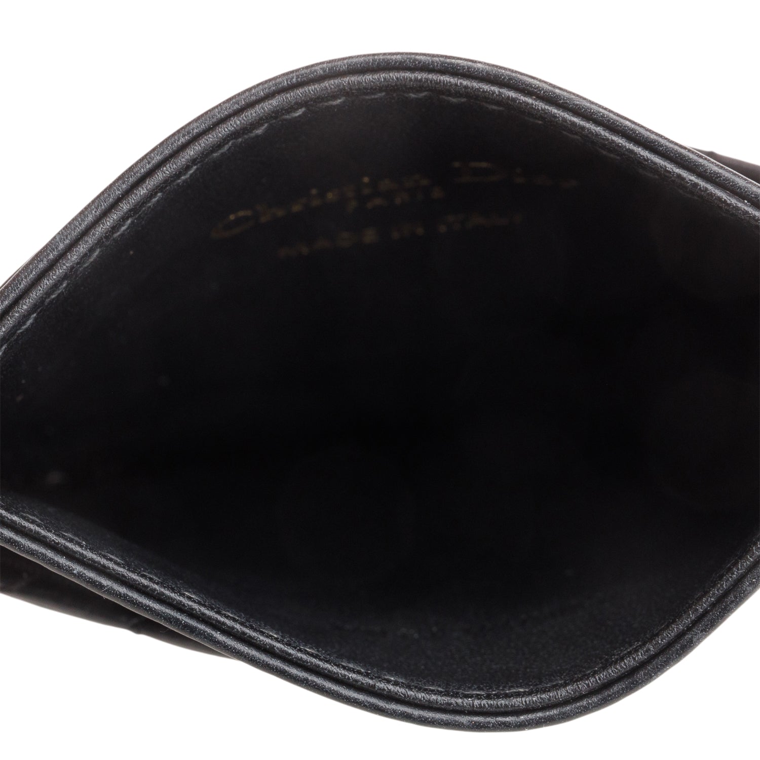 Christian Dior 2024 Black Supple Cannage Leather Caro Freesia Card Holder