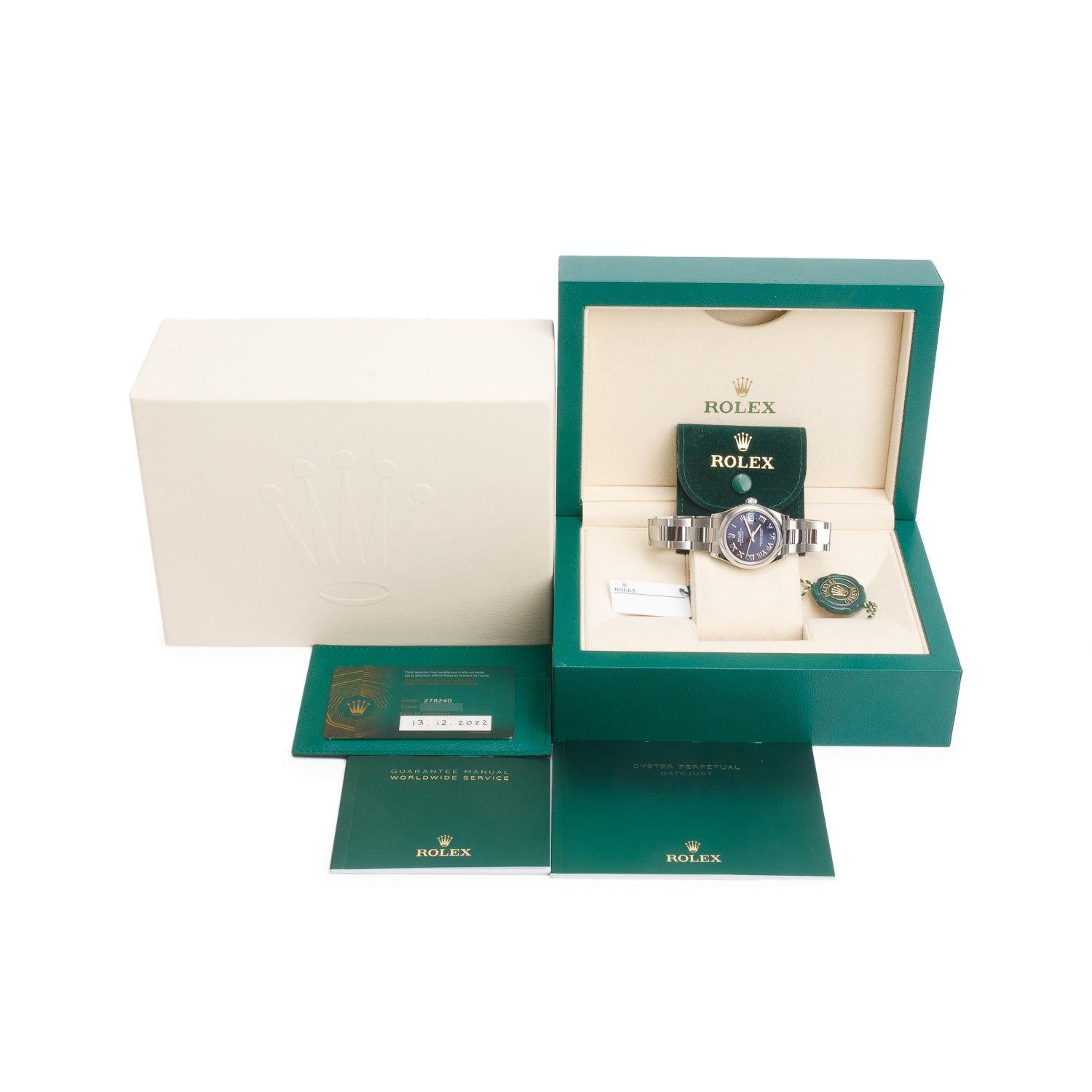 Rolex 2022 Stainless Steel Datejust 31 MM Watch Blue Roman Dial 278240 w/ Box & Papers