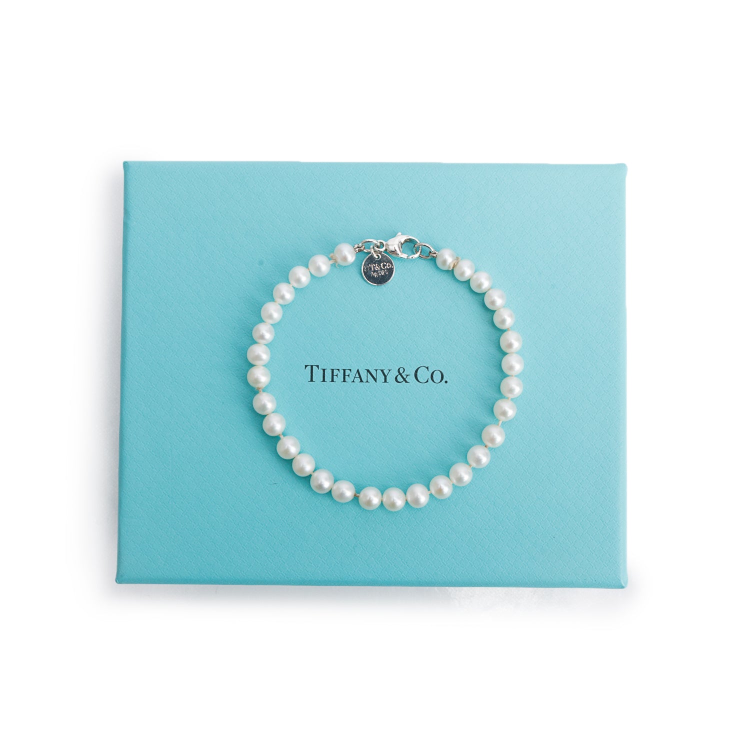 Tiffany & Co. Sterling Silver Ziegfeld Collection 5-6 MM Pearl Bracelet