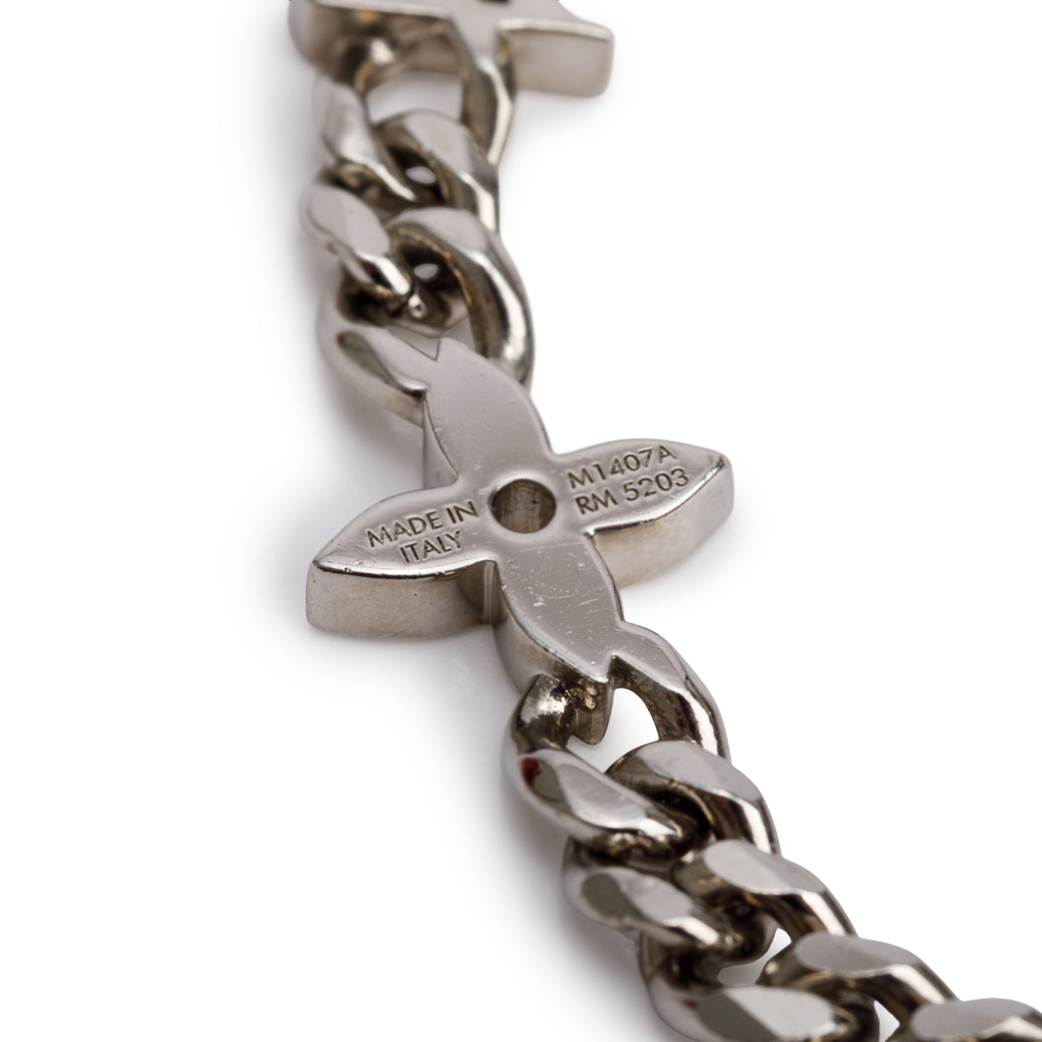 Louis Vuitton 2023 Silver-Tone Brass Monogram Row Bracelet w/ Box