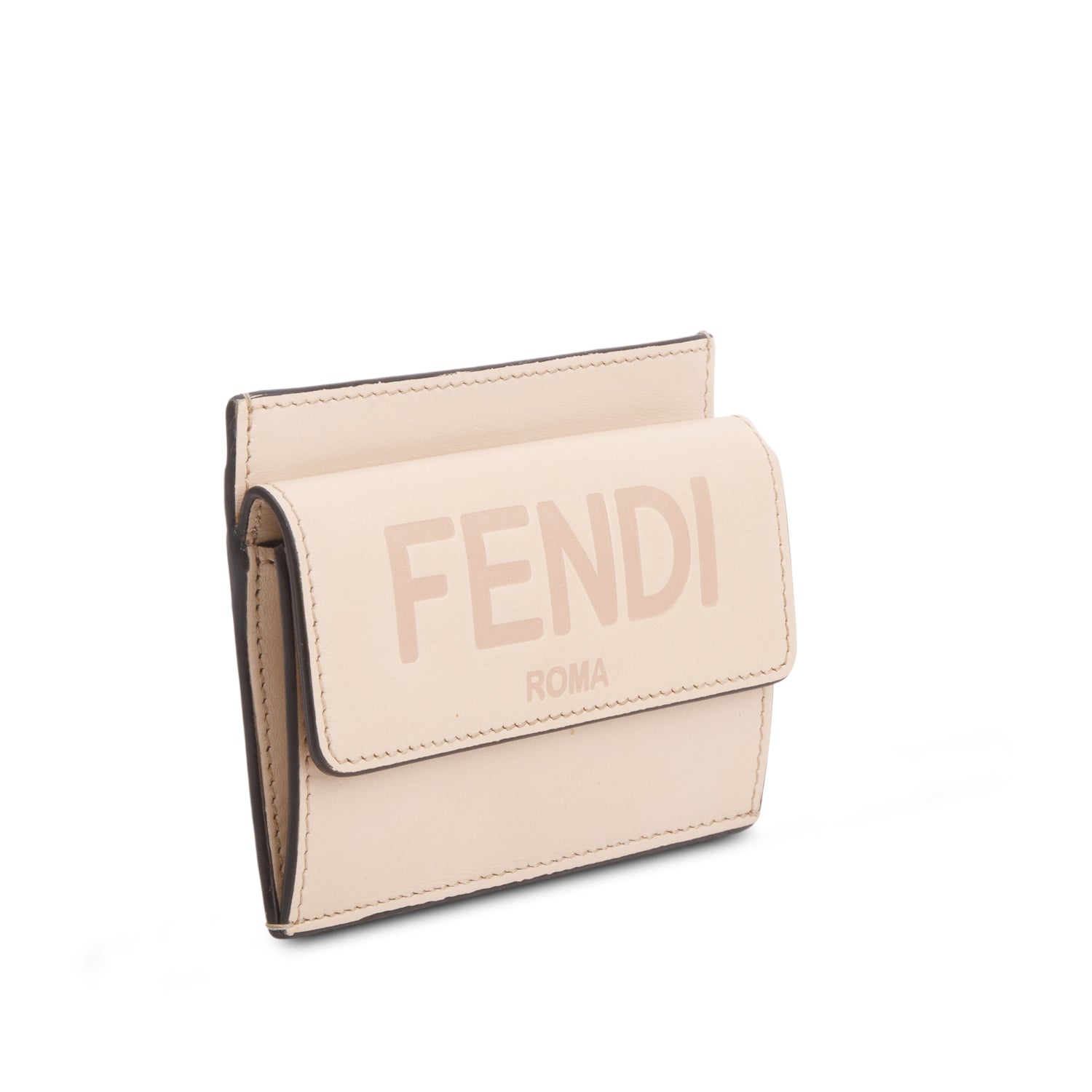 Fendi Pink Embossed Leather Mini Compact Wallet