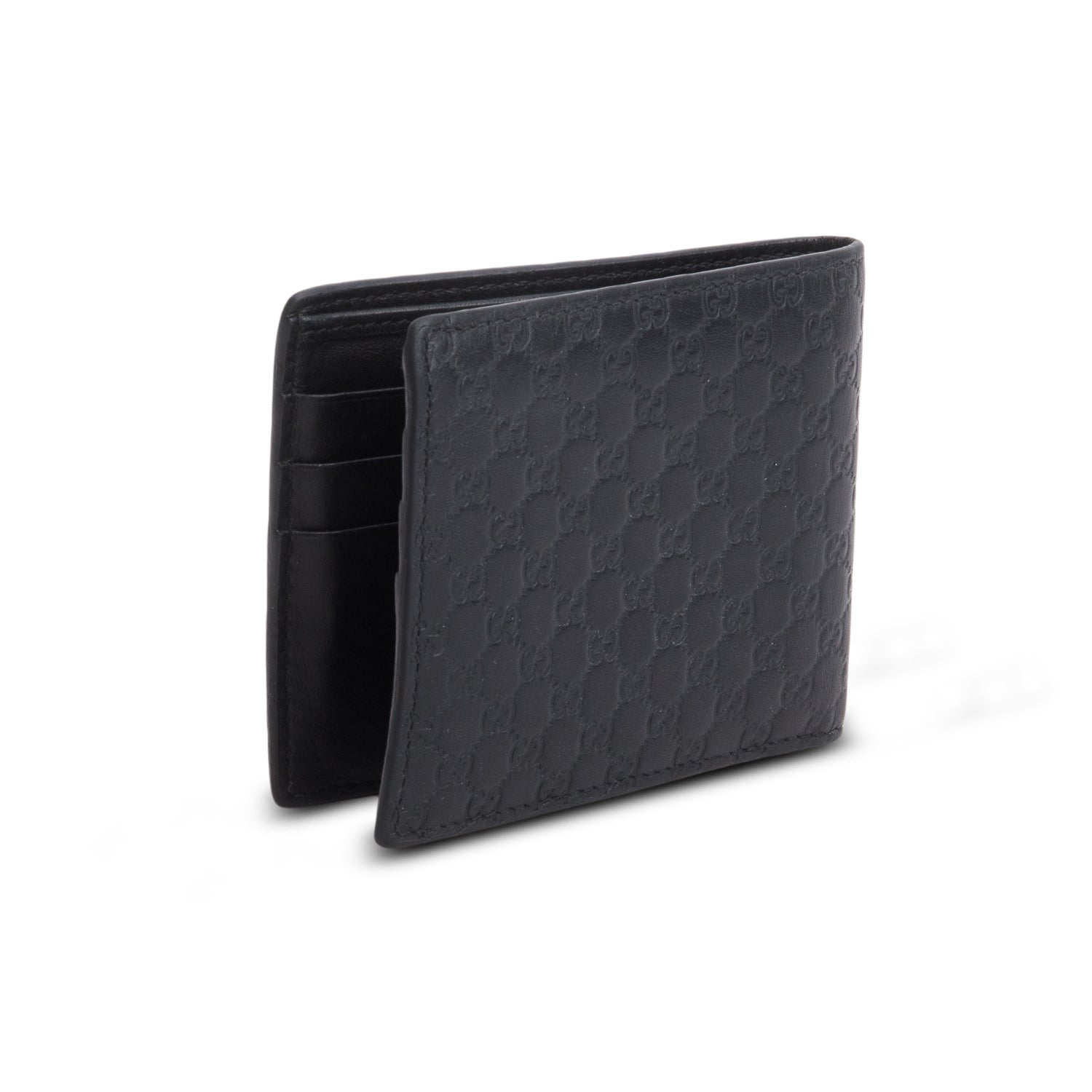 Gucci Black GG Signature Leather Bi-fold Wallet